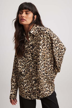 Leopard Koszula dopasowująca się do ciała
