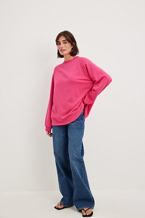 Pink Długi prosty sweter