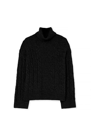 Black Dziergany sweter z wysokim kołnierzem