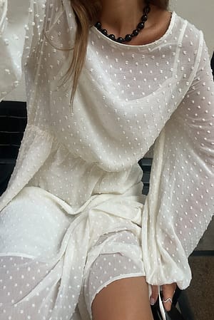 Cream Sukienka maxi z obszernymi rękawami