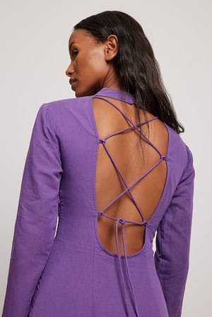 Purple Miniklänning med öppen rygg