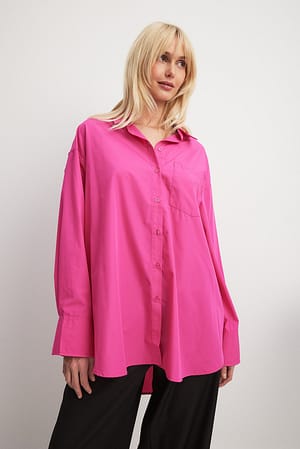 Pink Prosta koszula oversize