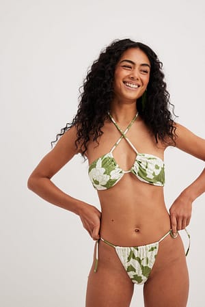 Green Print Bikinitrosa med knytdetalj