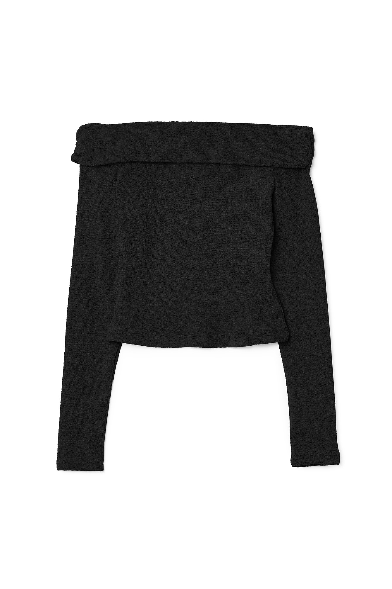 Off Shoulder Jersey Top Black NA KD