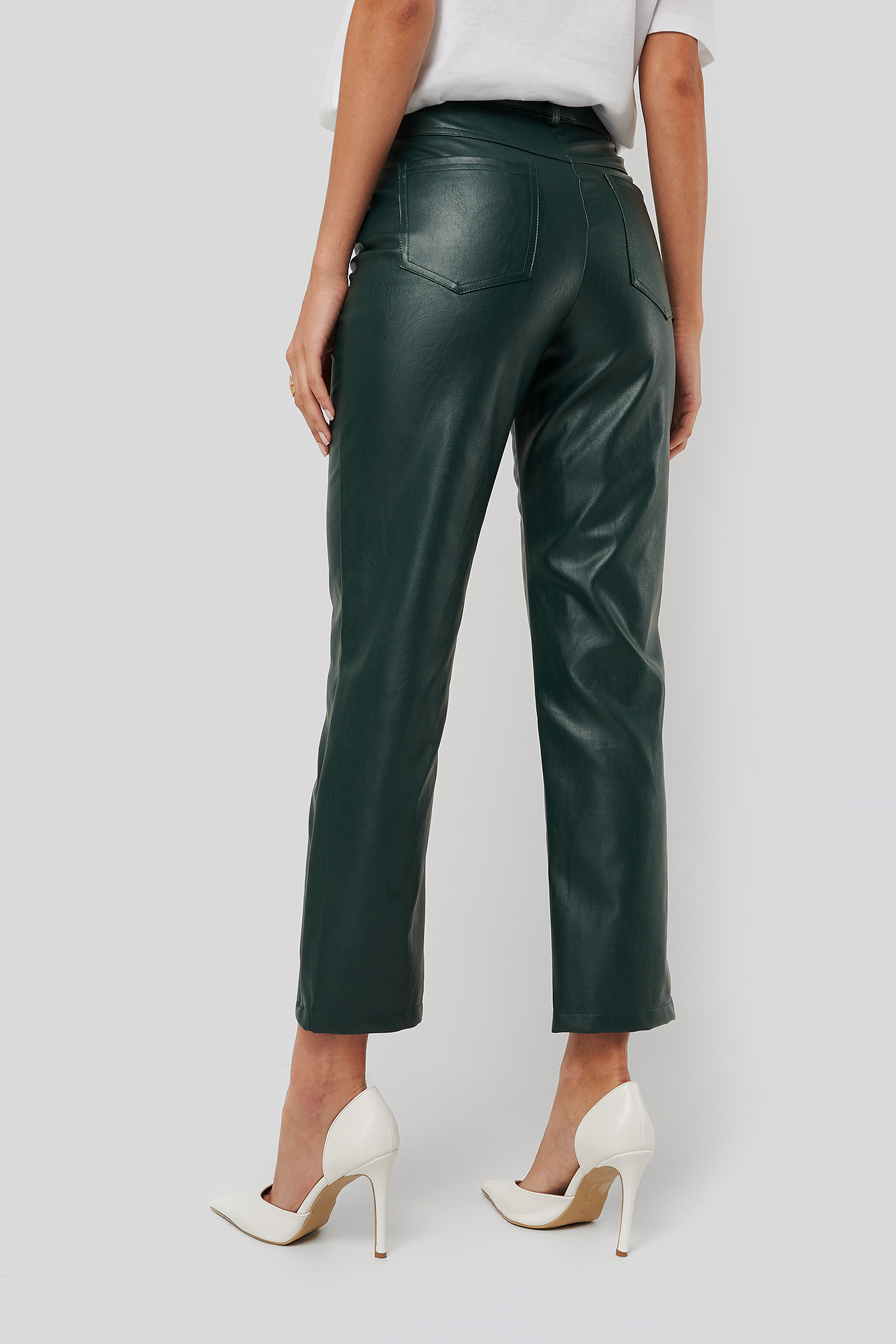 leather pants green