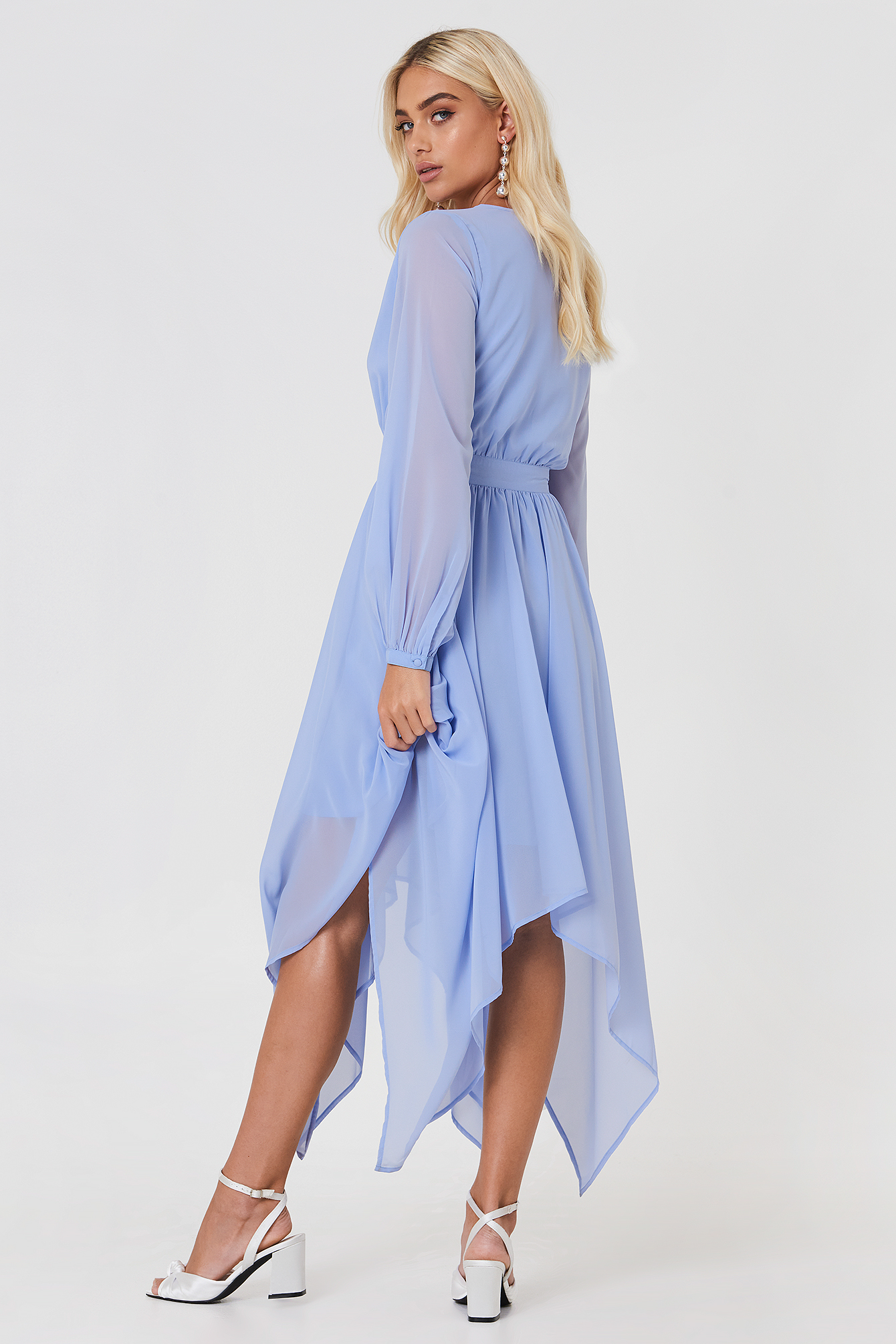 Asymmetric hem sale chiffon dress