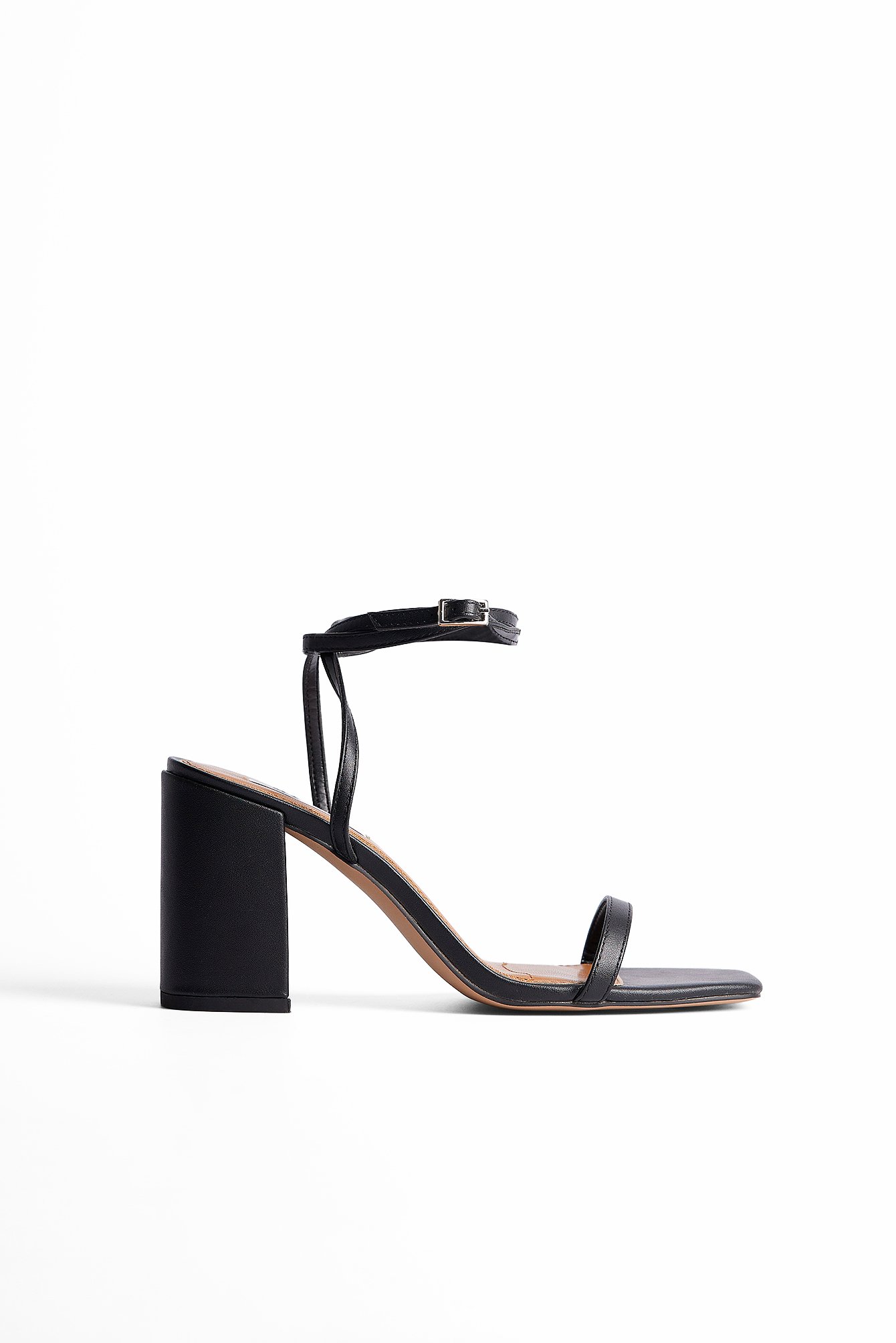 Black ankle strap block heel sandals best sale