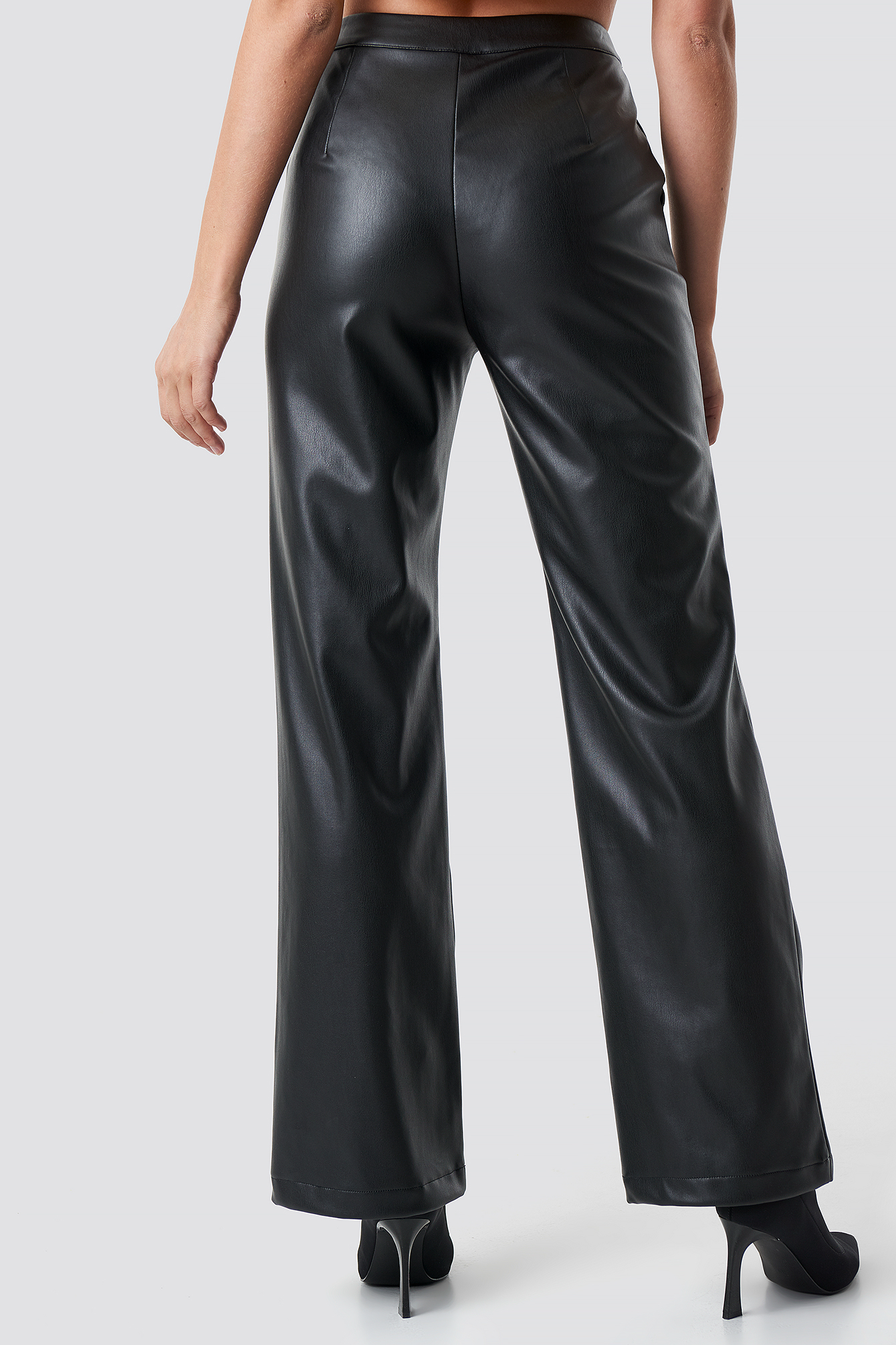 wide faux leather pants