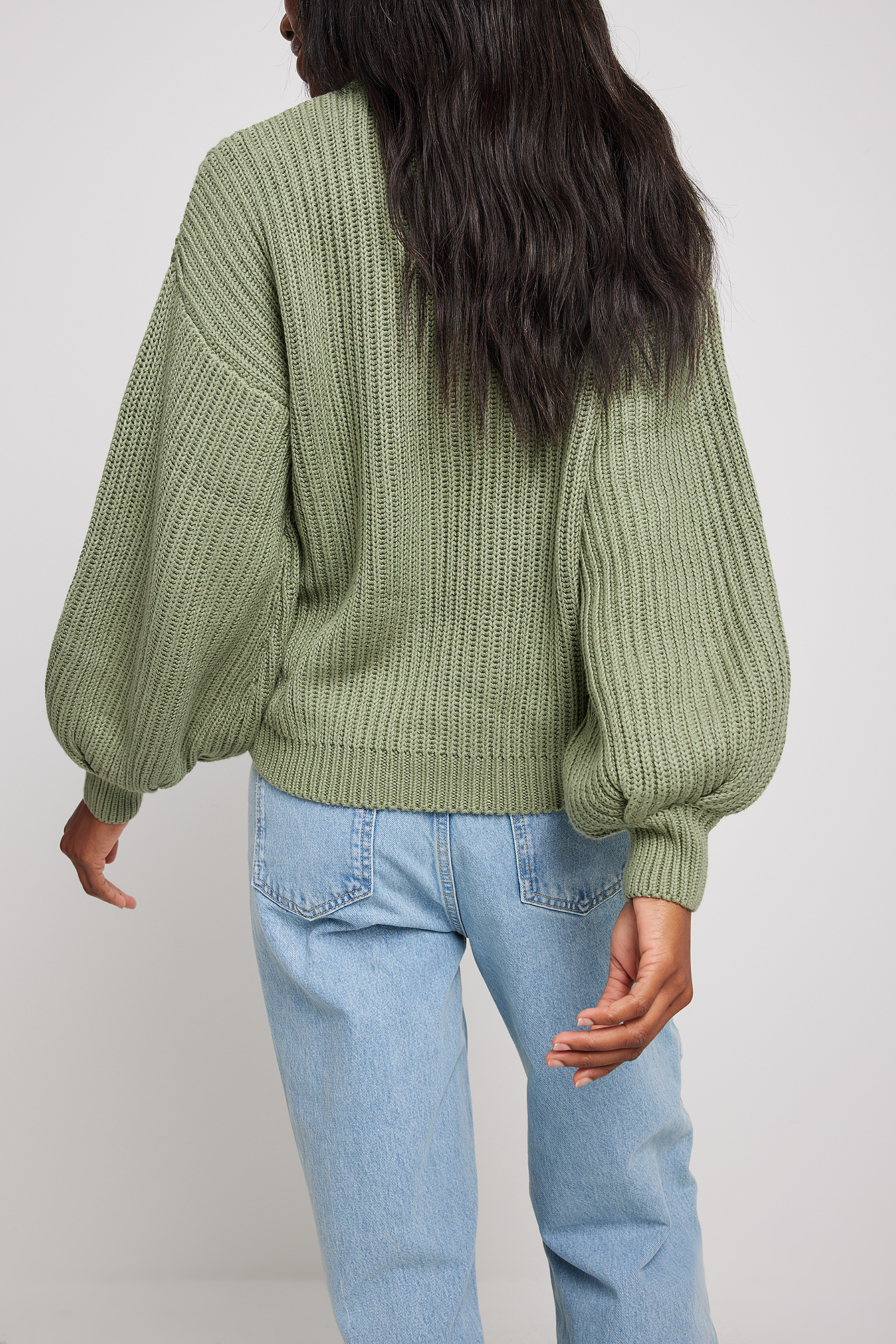 Green balloon sleeve clearance jumper