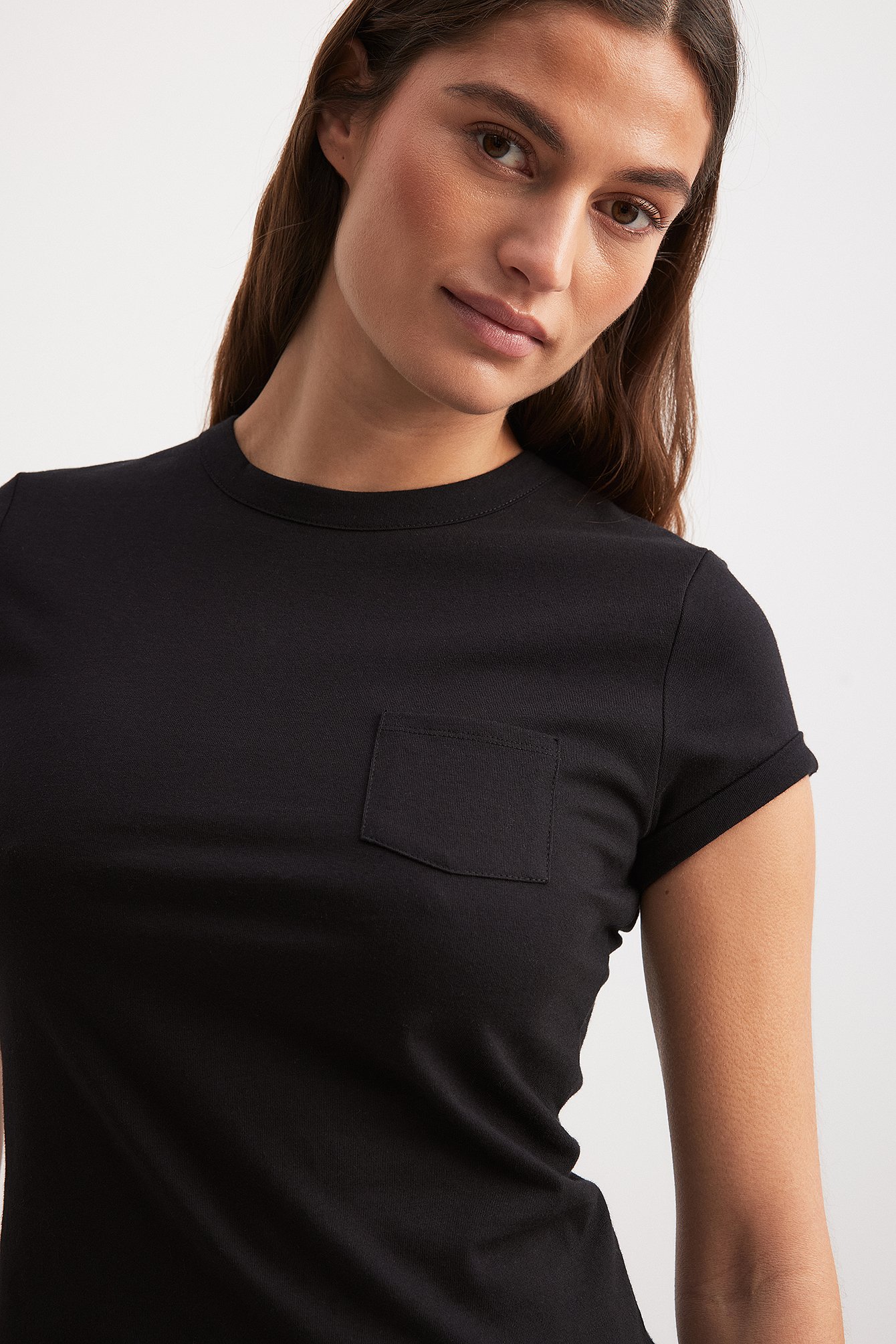 Claire Rose x NA-KD Basic T-shirt - Black