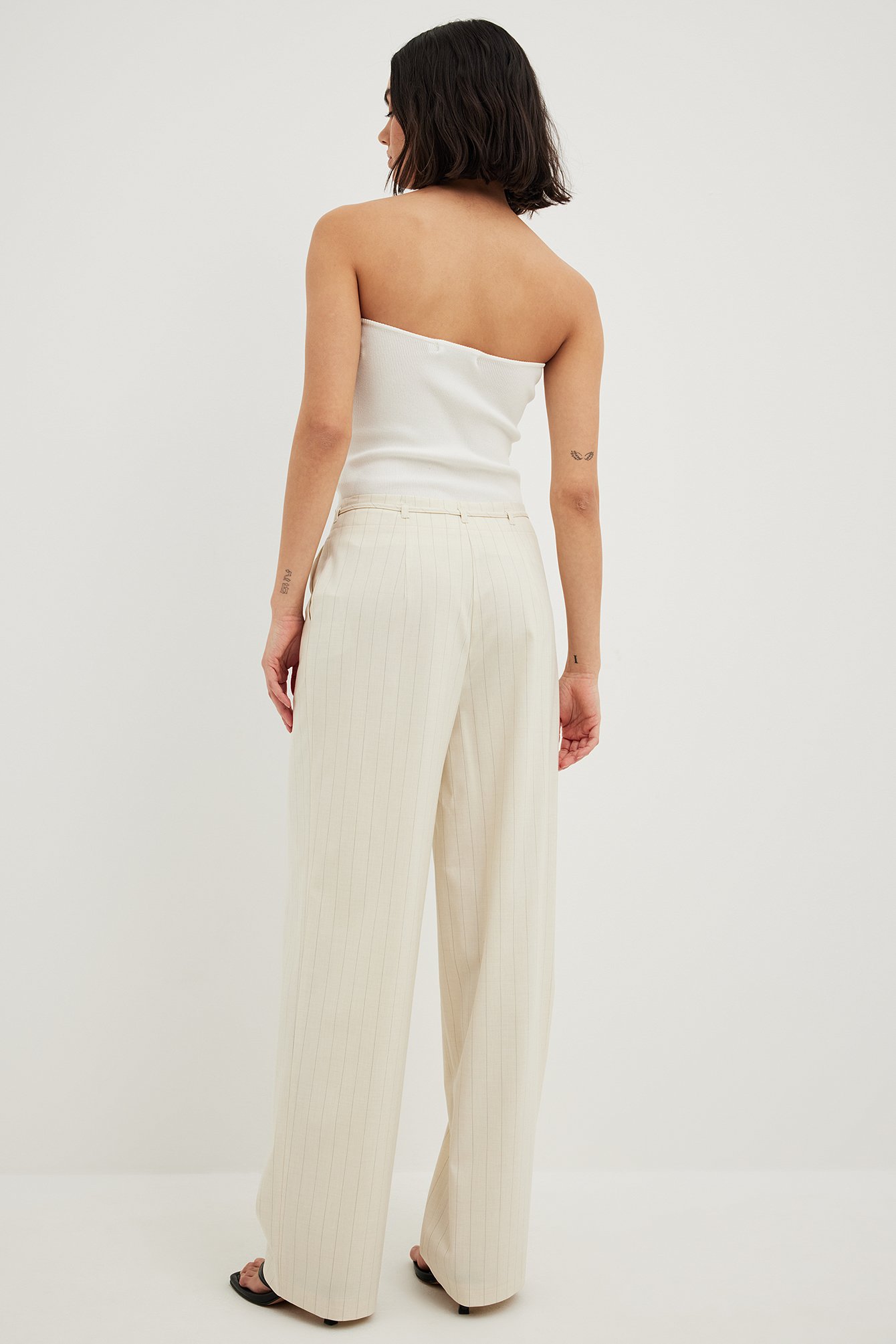 Belted hot sale striped pants