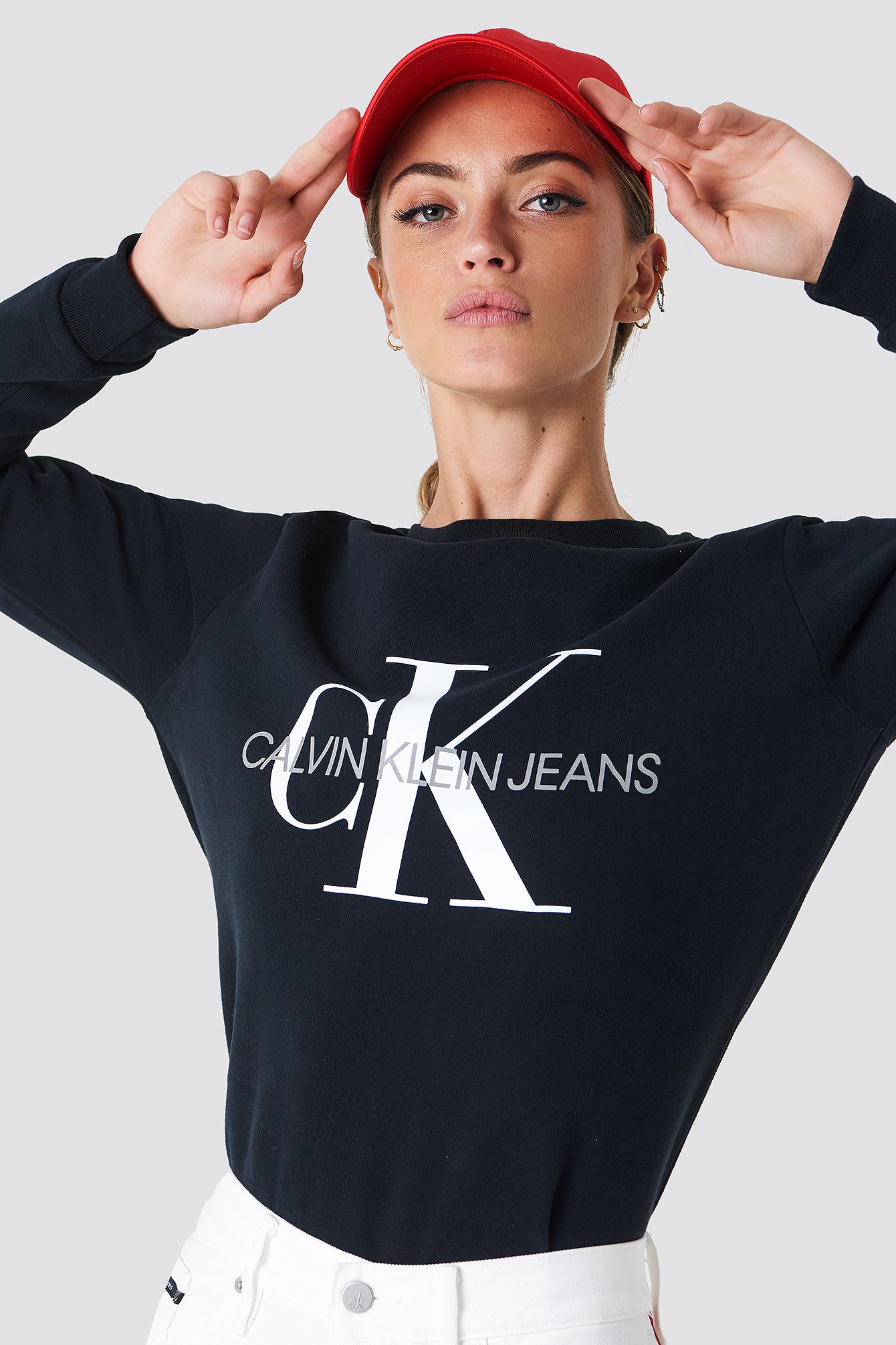 calvin klein jeans monogram logo sweatshirt