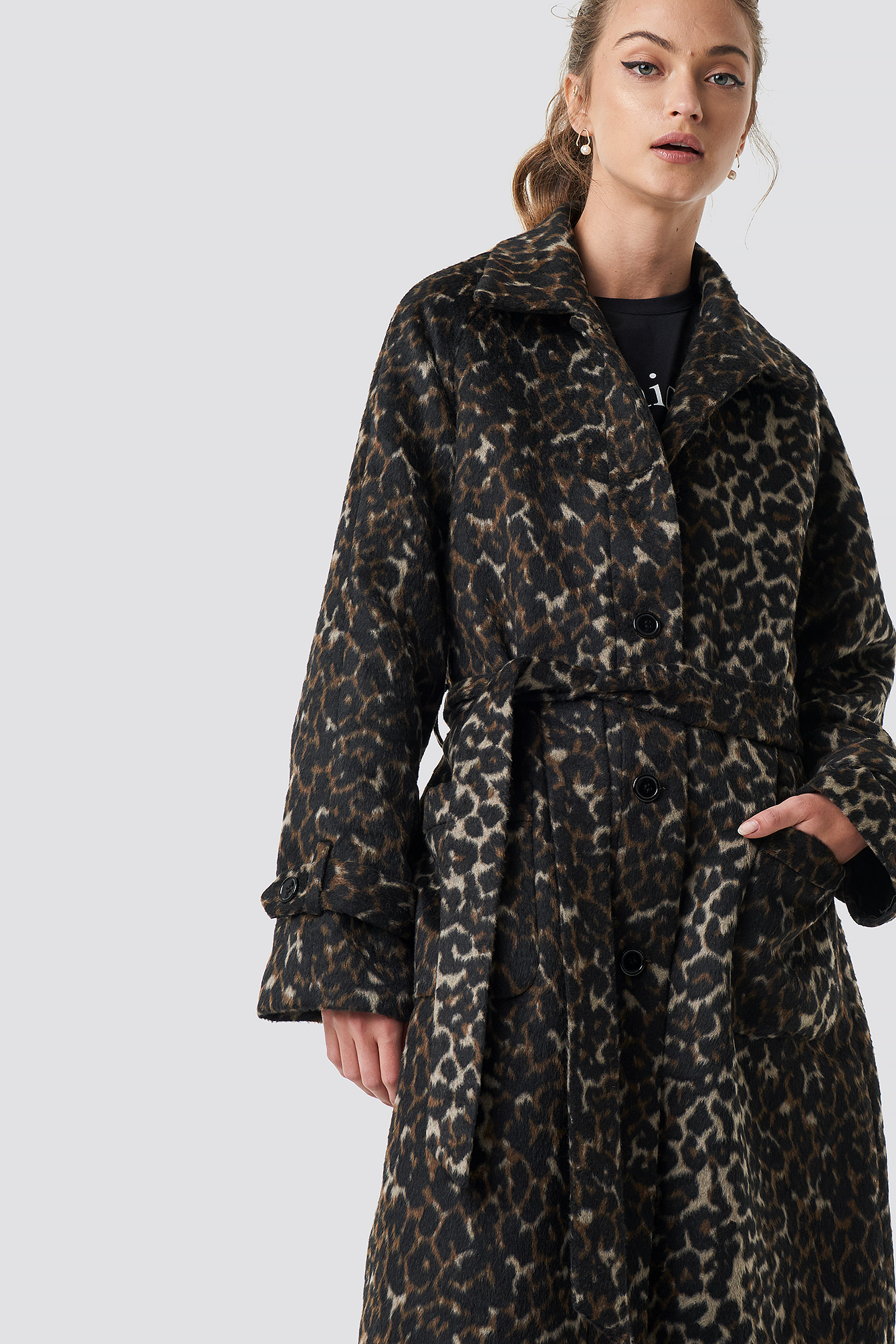 Leopard Maxi Coat Multicolor | na-kd.com