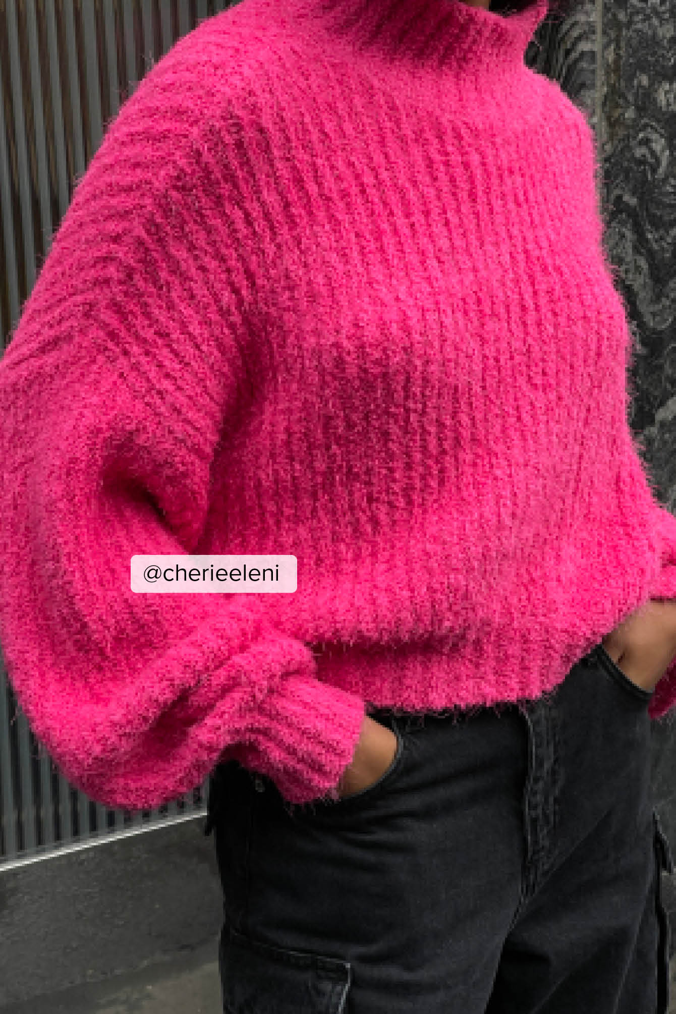 efficiëntie klimaat frequentie Fluffy gebreide sweater met turtleneck Roze | NA-KD