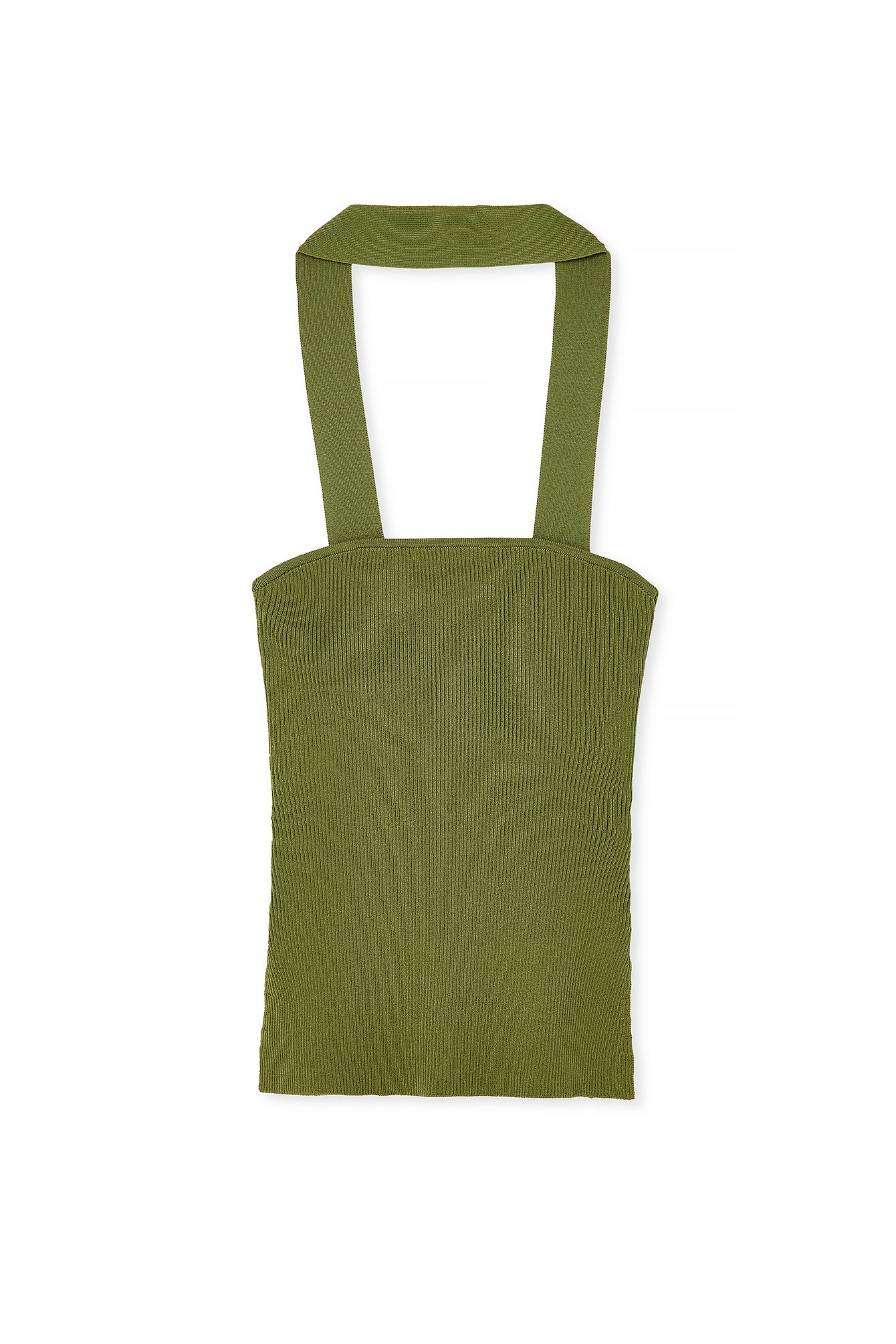 NA-KD choker neck knitted bandeau top in olive green