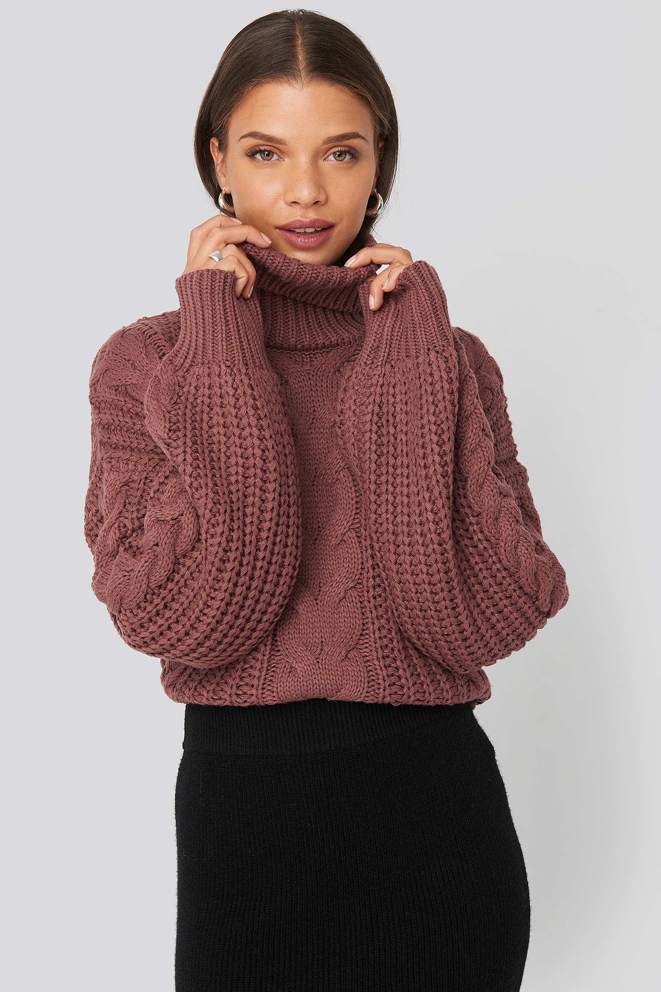 Donnaromina X Na Kd Chunky Cable Knit Sweater Pink Modesens