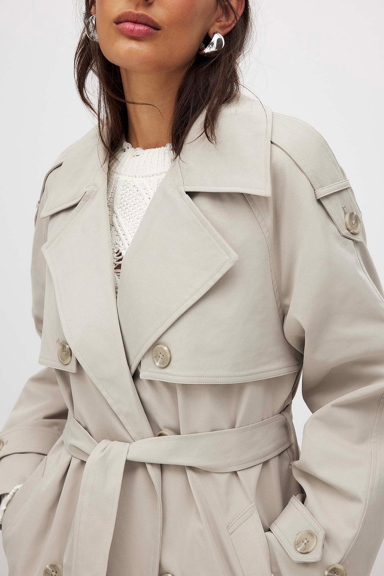 Double Buttoned Trenchcoat Beige | NA-KD