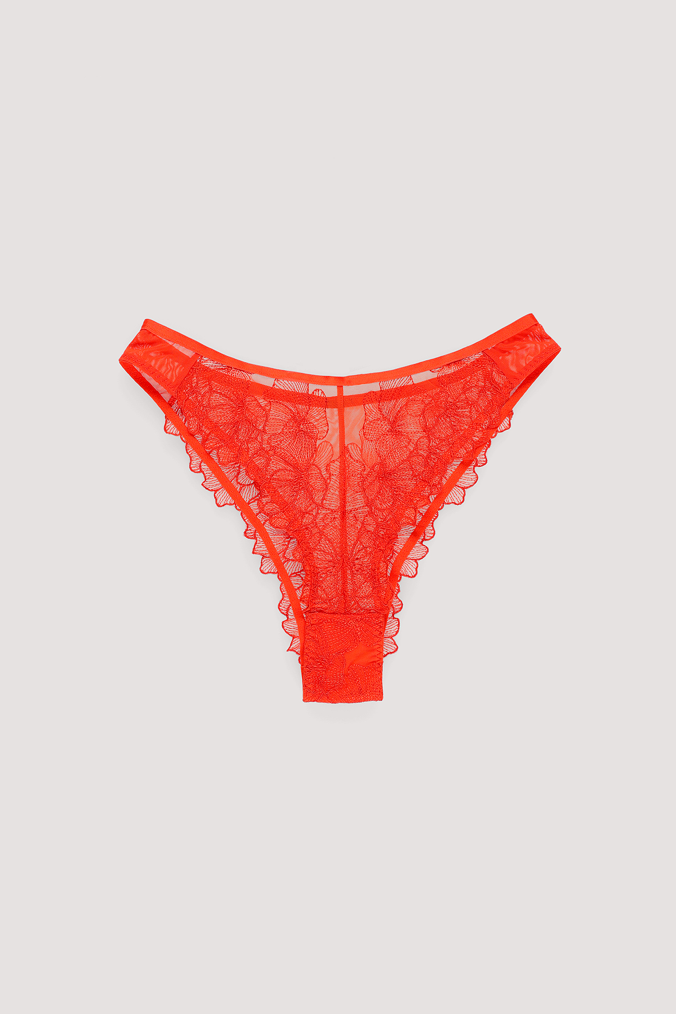 Embroidery High Waist Panty Red