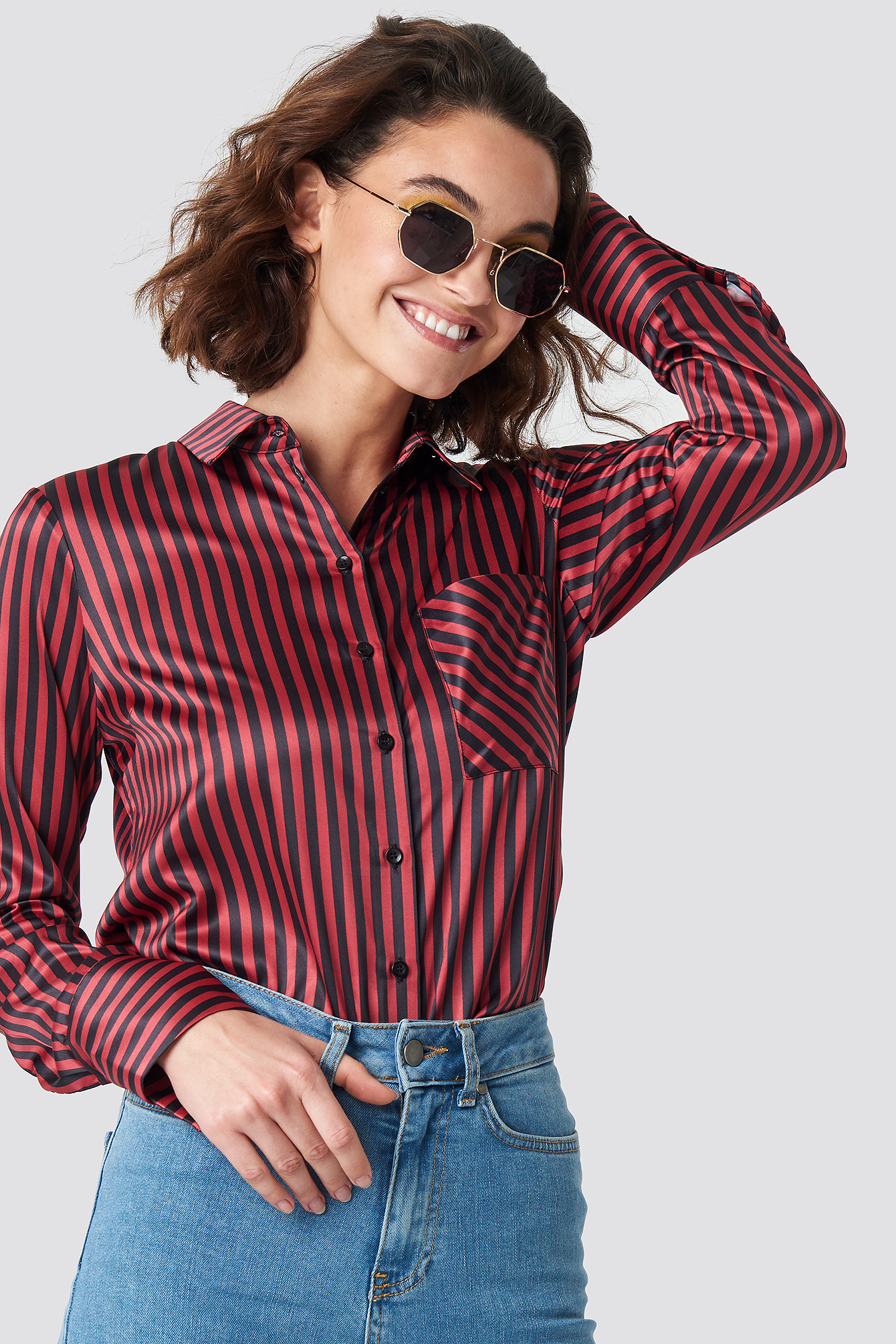 pinstripe shirt black