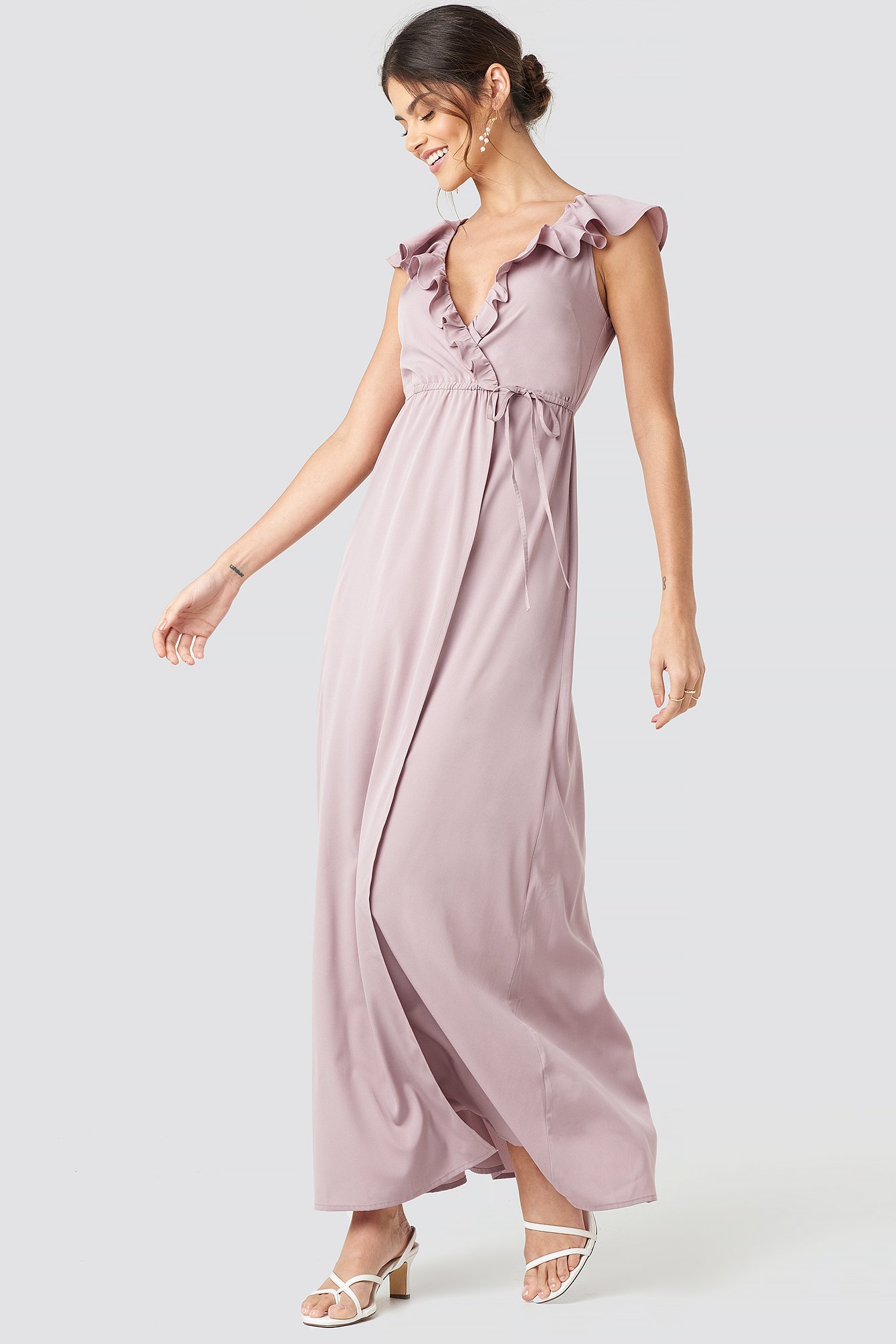 waist tie maxi dress