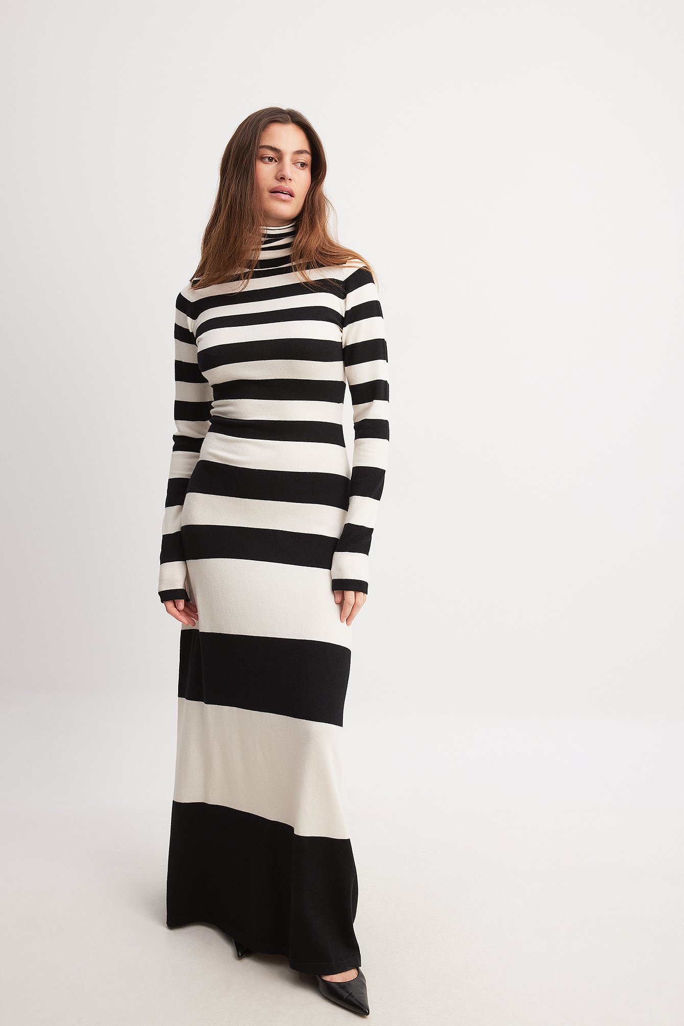 Long sleeve striped maxi dress best sale