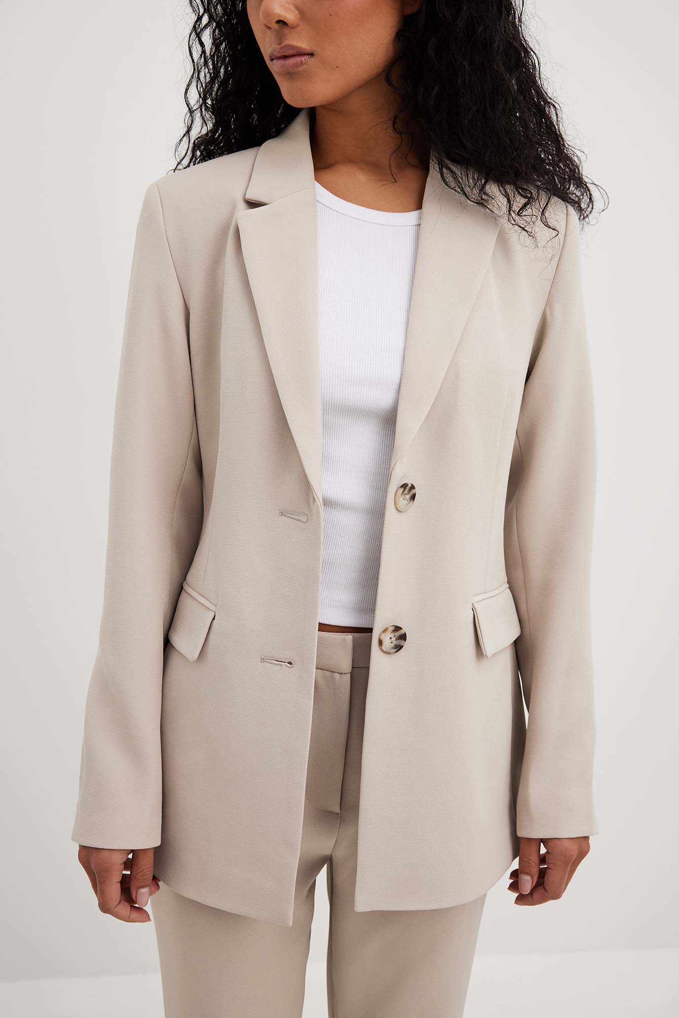 Fitted Tailored Blazer Beige | NA-KD