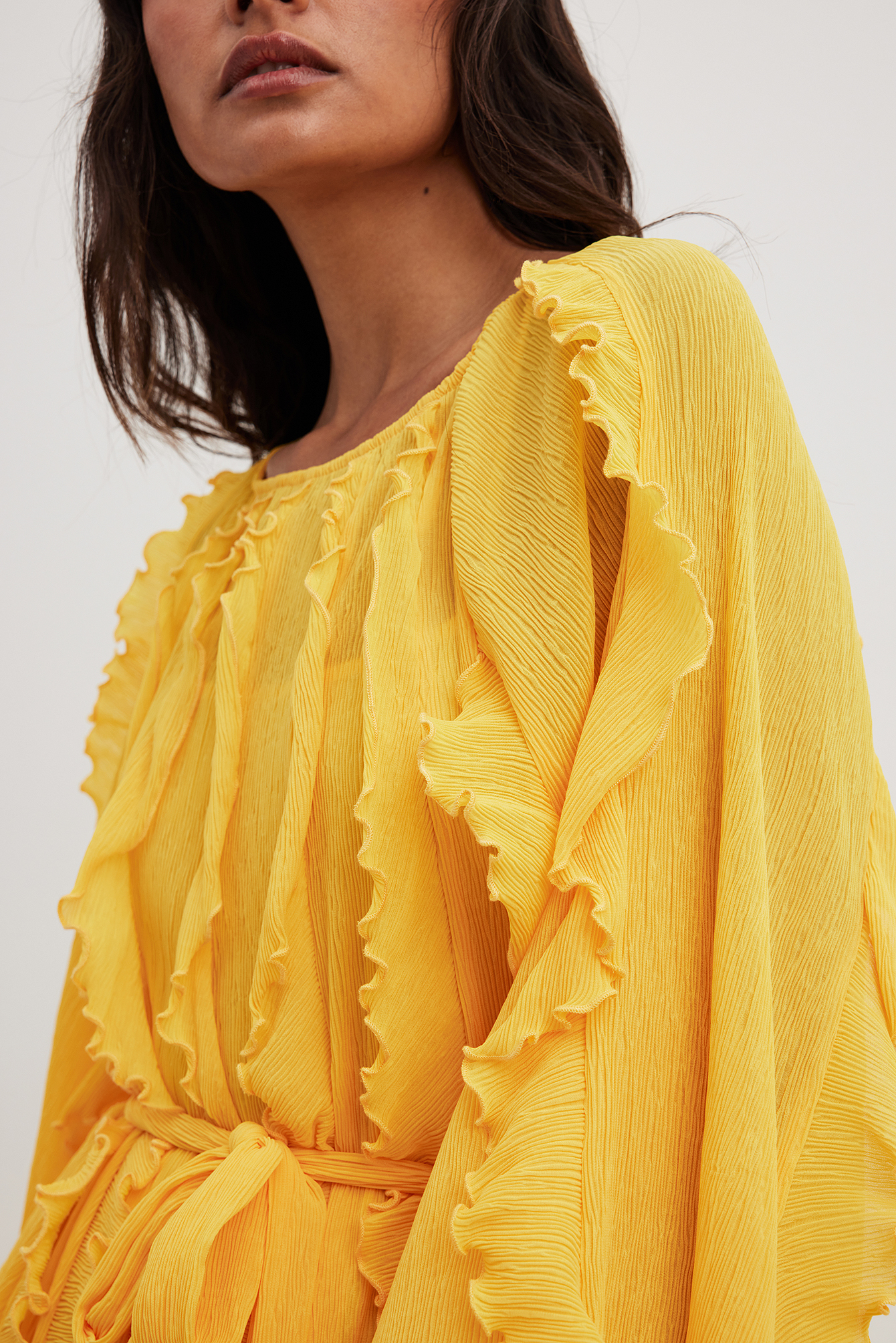 Flounce London Wrap Front Satin Maxi Dress Yellow, The mellow yellow dress  that says, 'good vibes only' ✌️