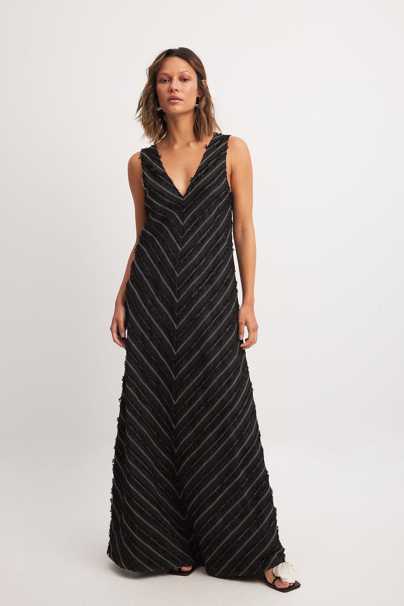 NA-KD Fringed Sleeveless Maxi Dress - Festival Outfits - Black - EU 34 - NA-KD / NAKD