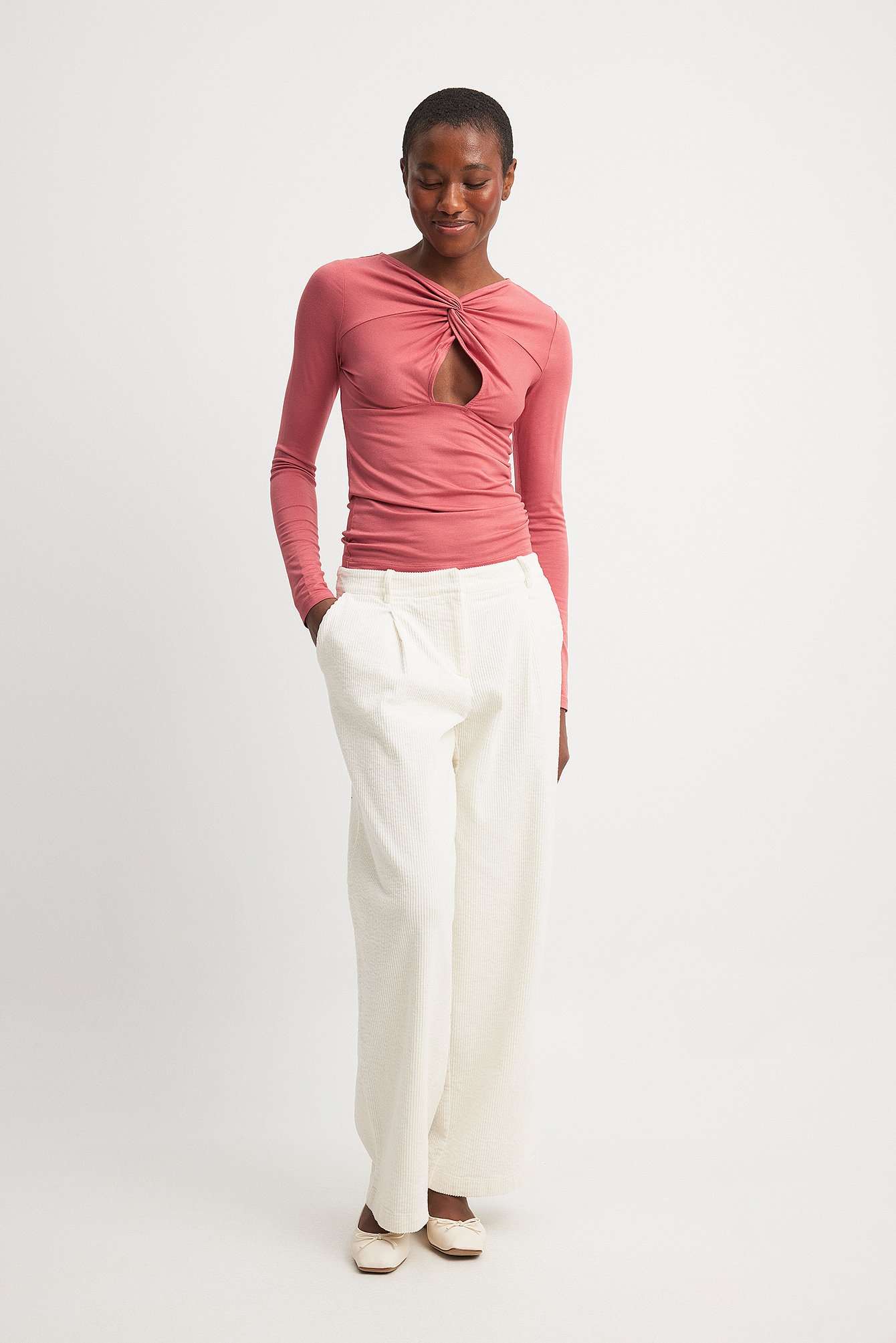 NA-KD Front Twist Top - Tops - Pink - XX-Small - NA-KD / NAKD