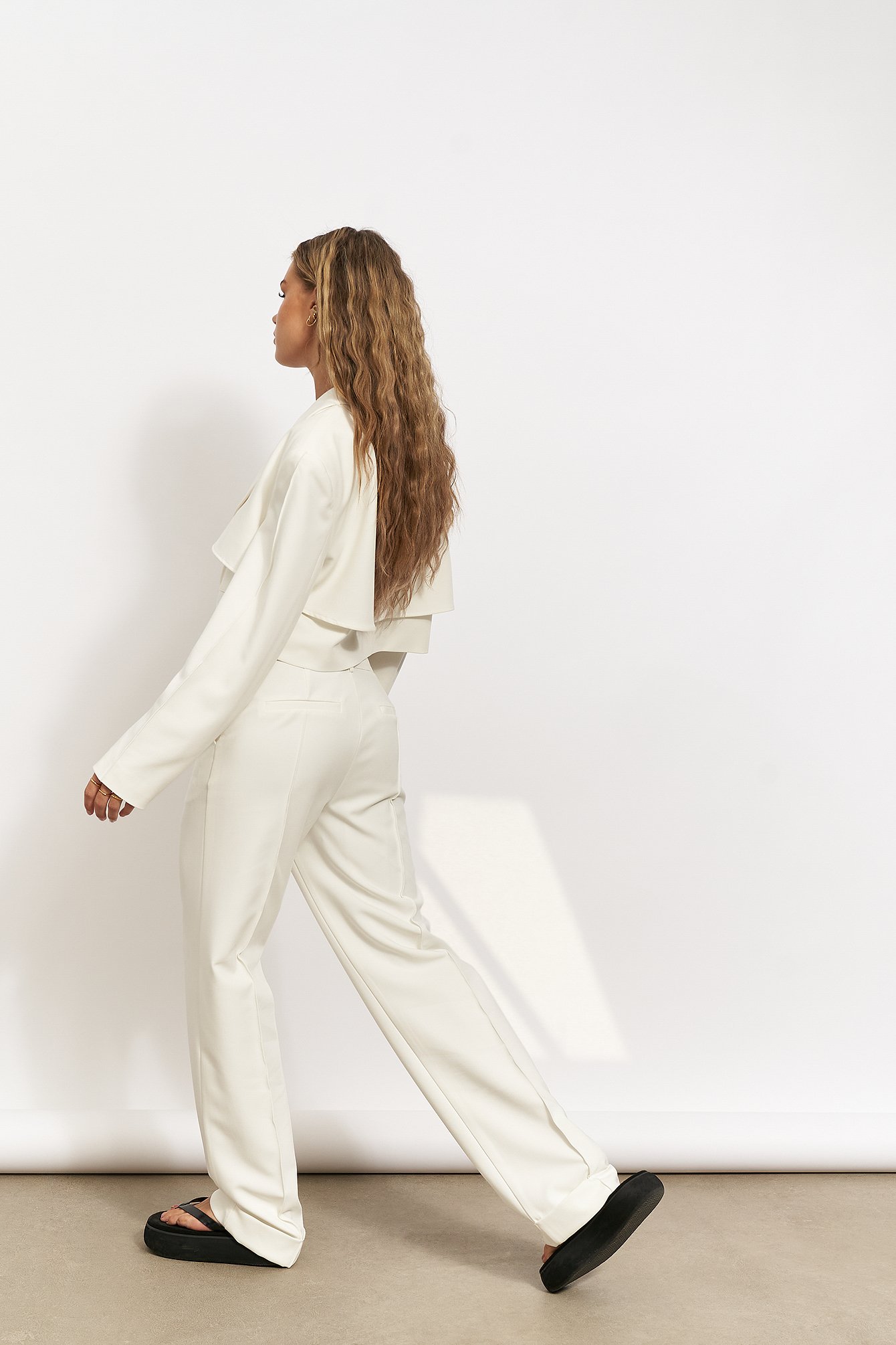 Net Pant Style Suit In Off White Colour - GK2711232