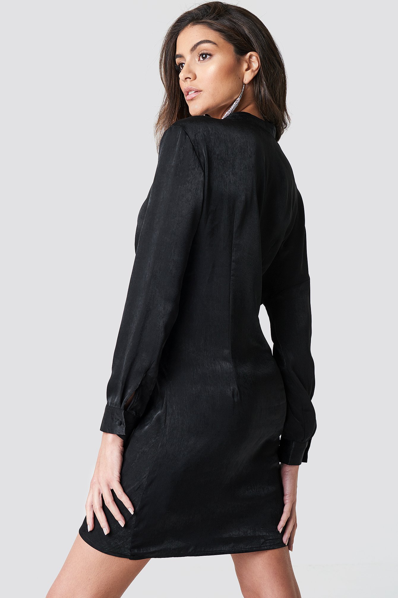 black draped shirt