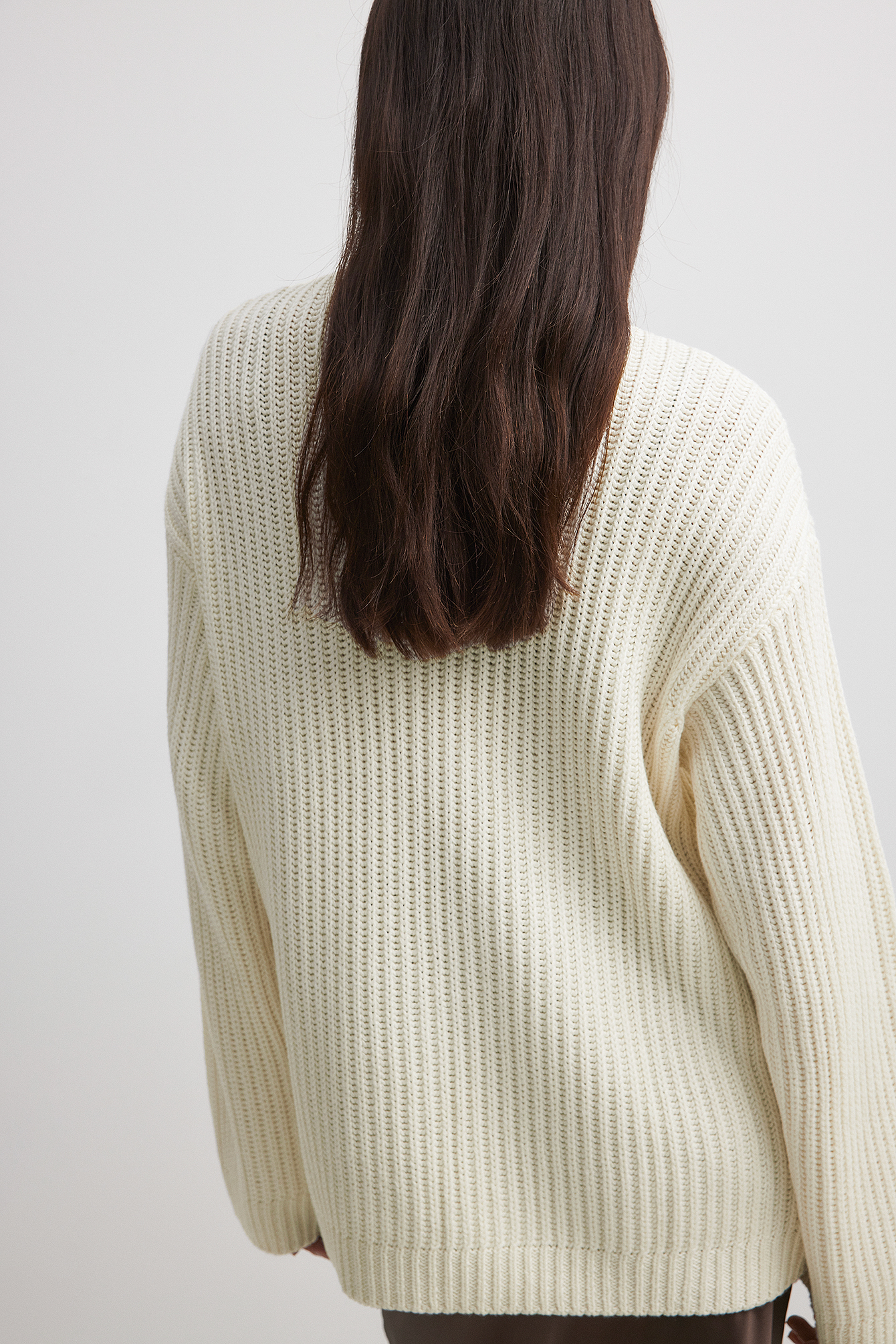 High Neck Zipped Knitted Sweater