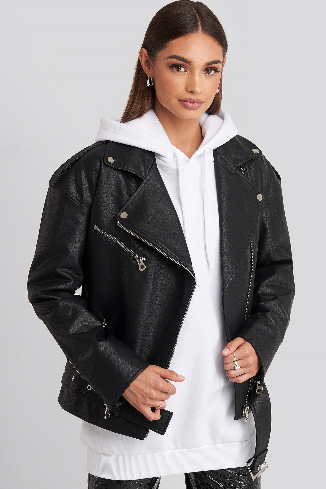 Oversize Pu Jacket Black