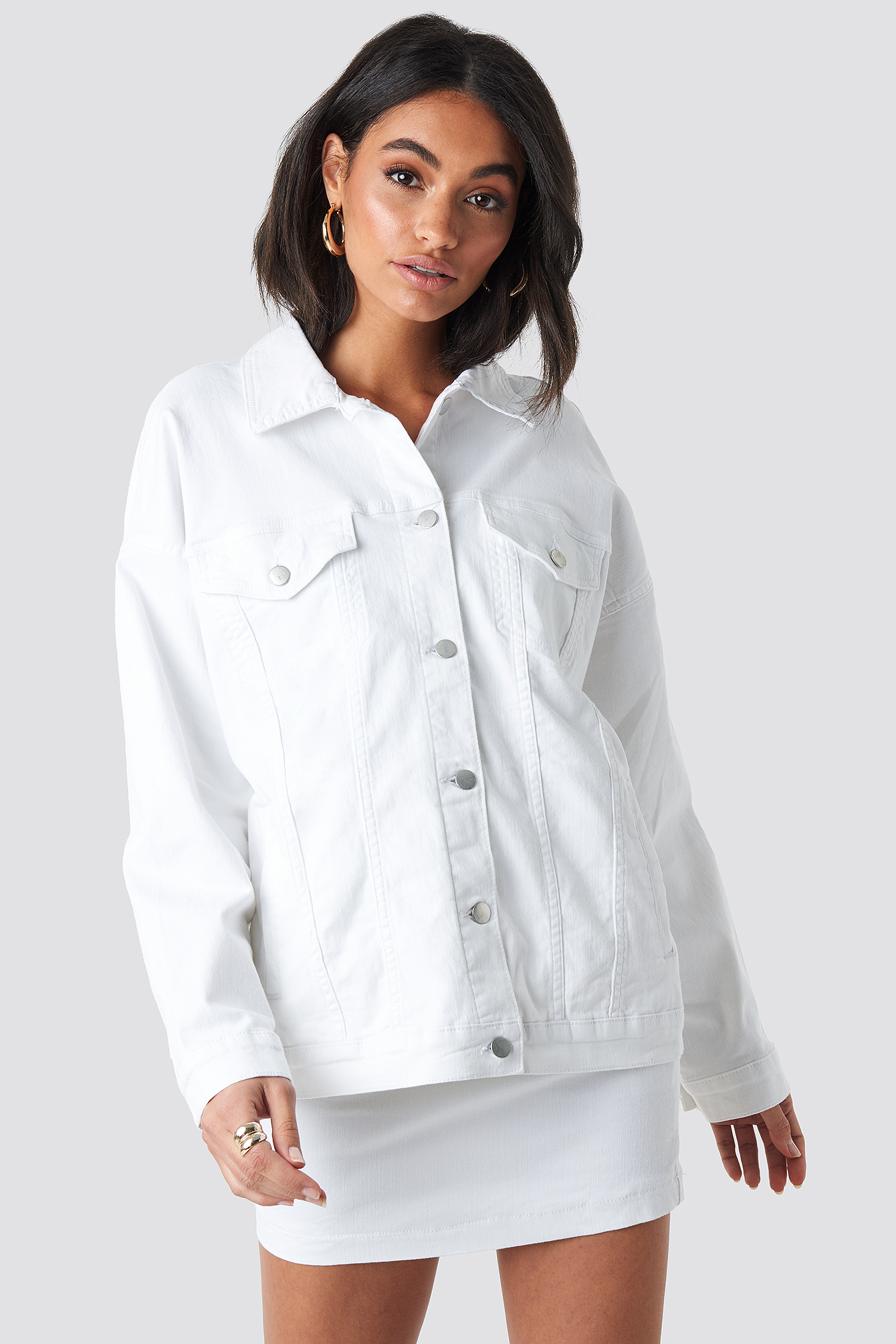 oversized white jacket