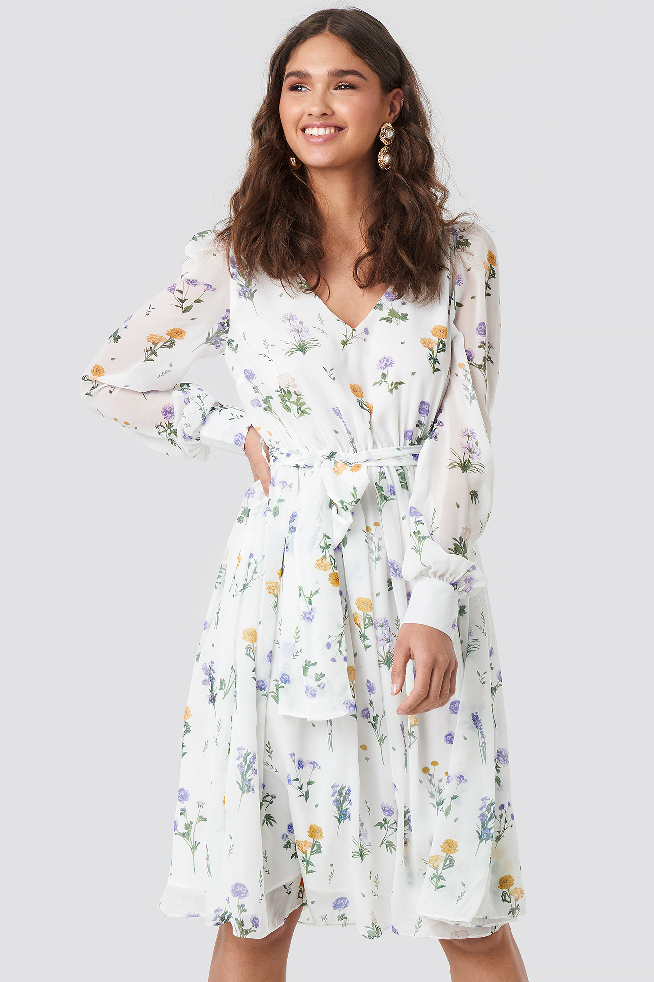 puffy floral dress