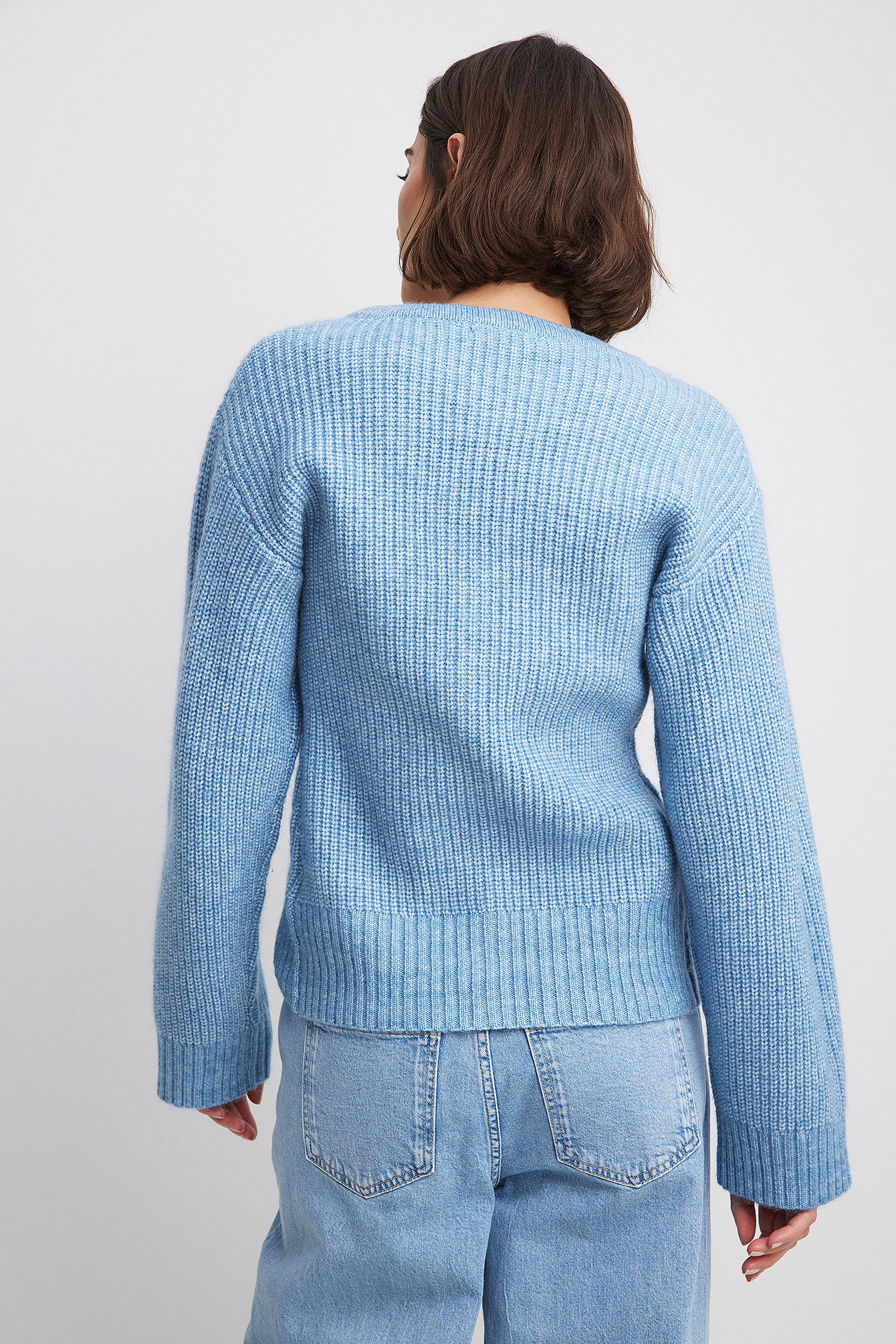 KOOKAI Blue Thin Knit Cowl Neck Button Cardigan Sweater Top 1 S
