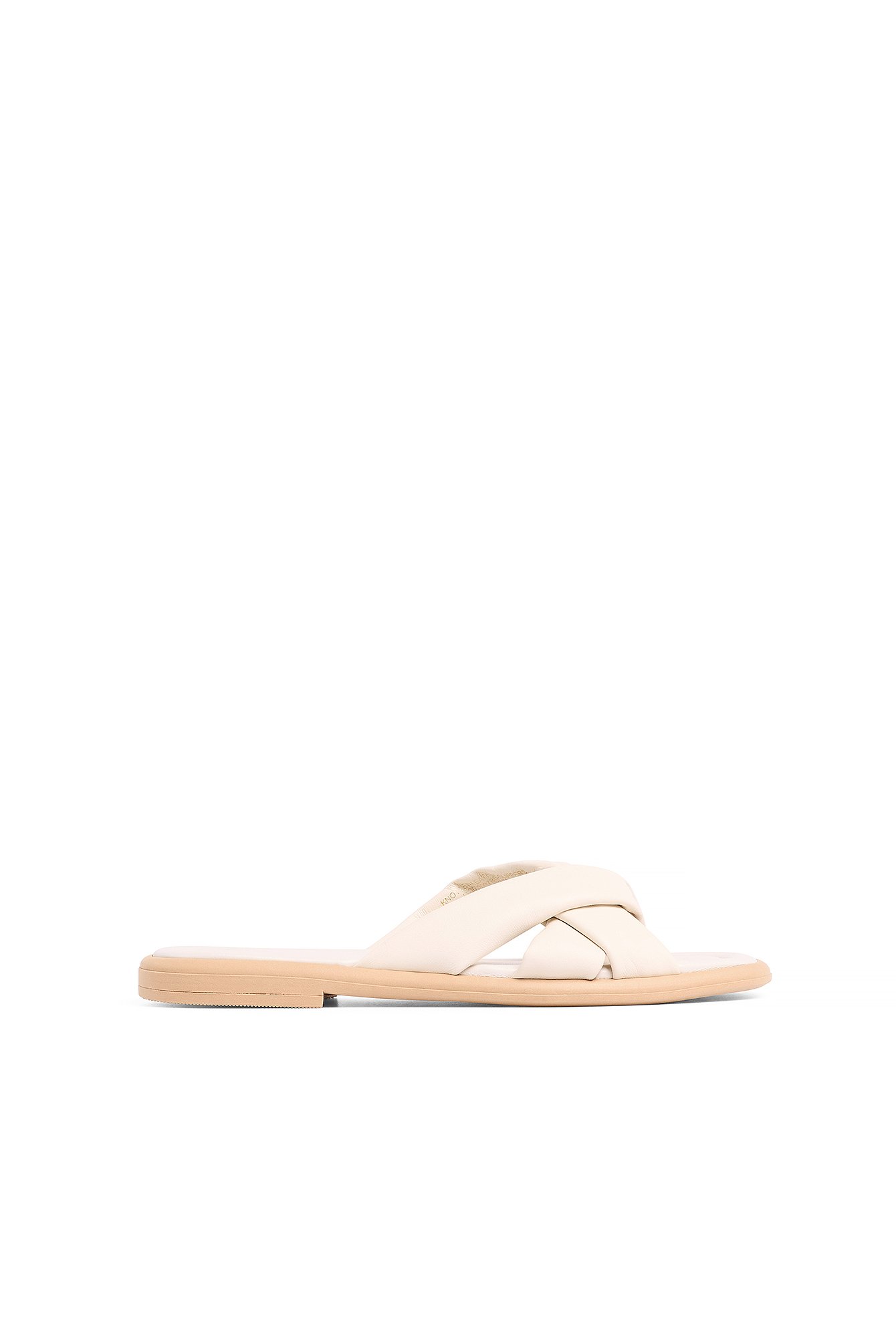 NA-KD Knotted Leather Slippers - Flats - Beige - EU 36 - NA-KD / NAKD