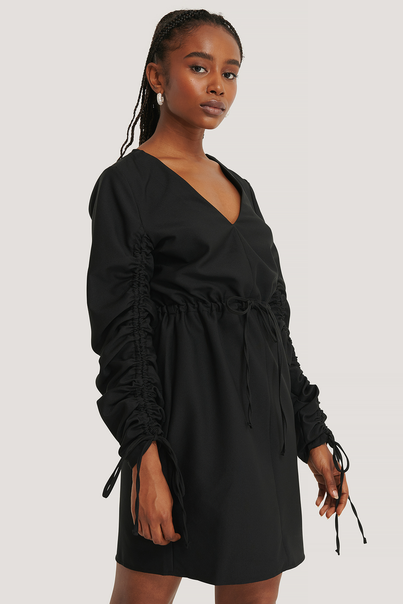 black dress drawstring