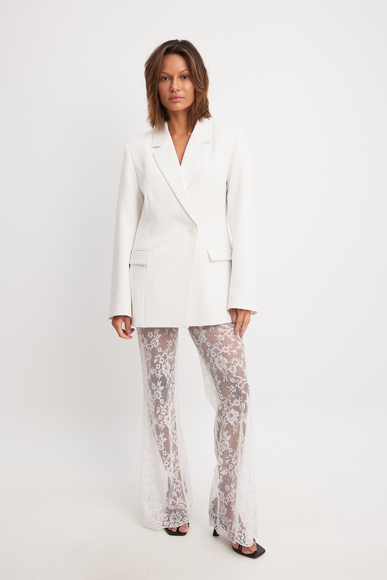 Lace Trousers Offwhite | NA-KD