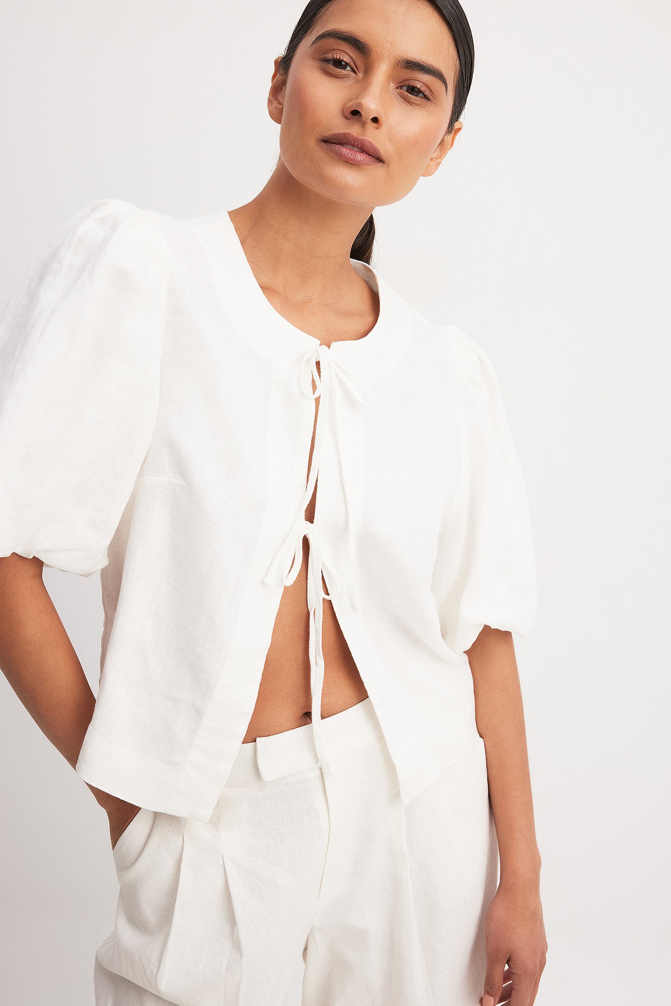 Womens White Puff Sleeve Tops | NA-KD