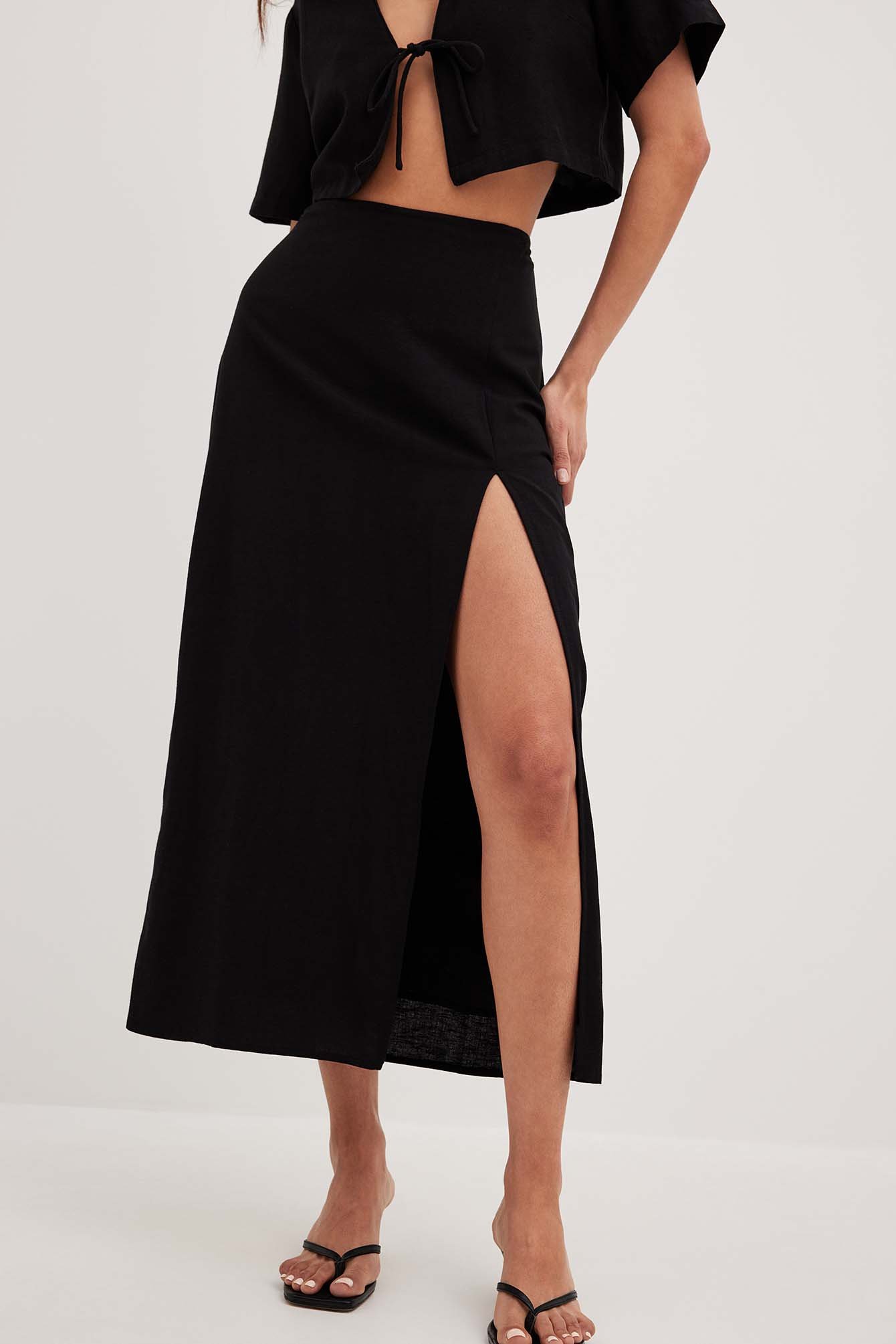 Name It Skirt - NkfBine Midi Twill - Black » ASAP Shipping