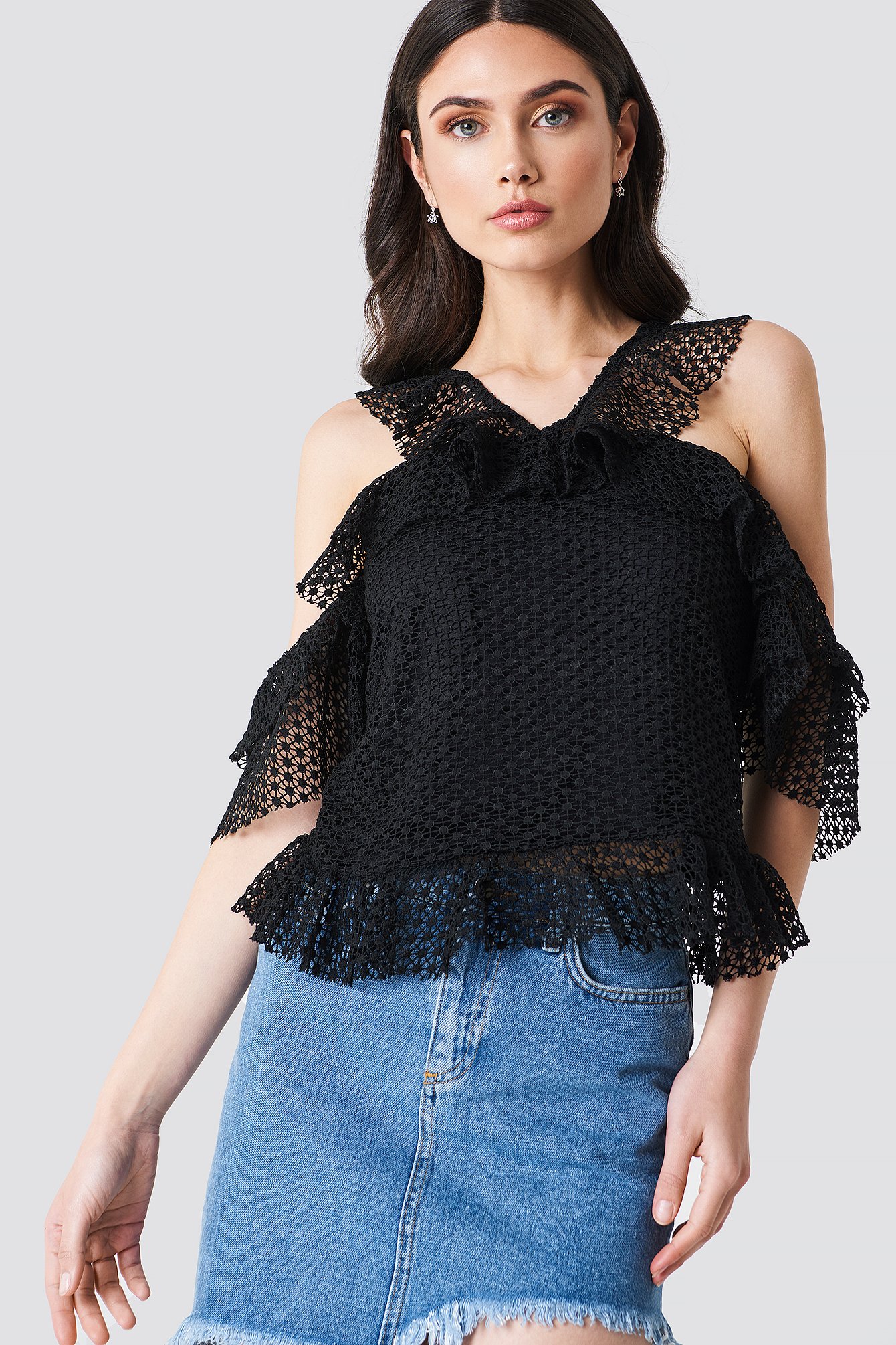 double ruffle sleeve top