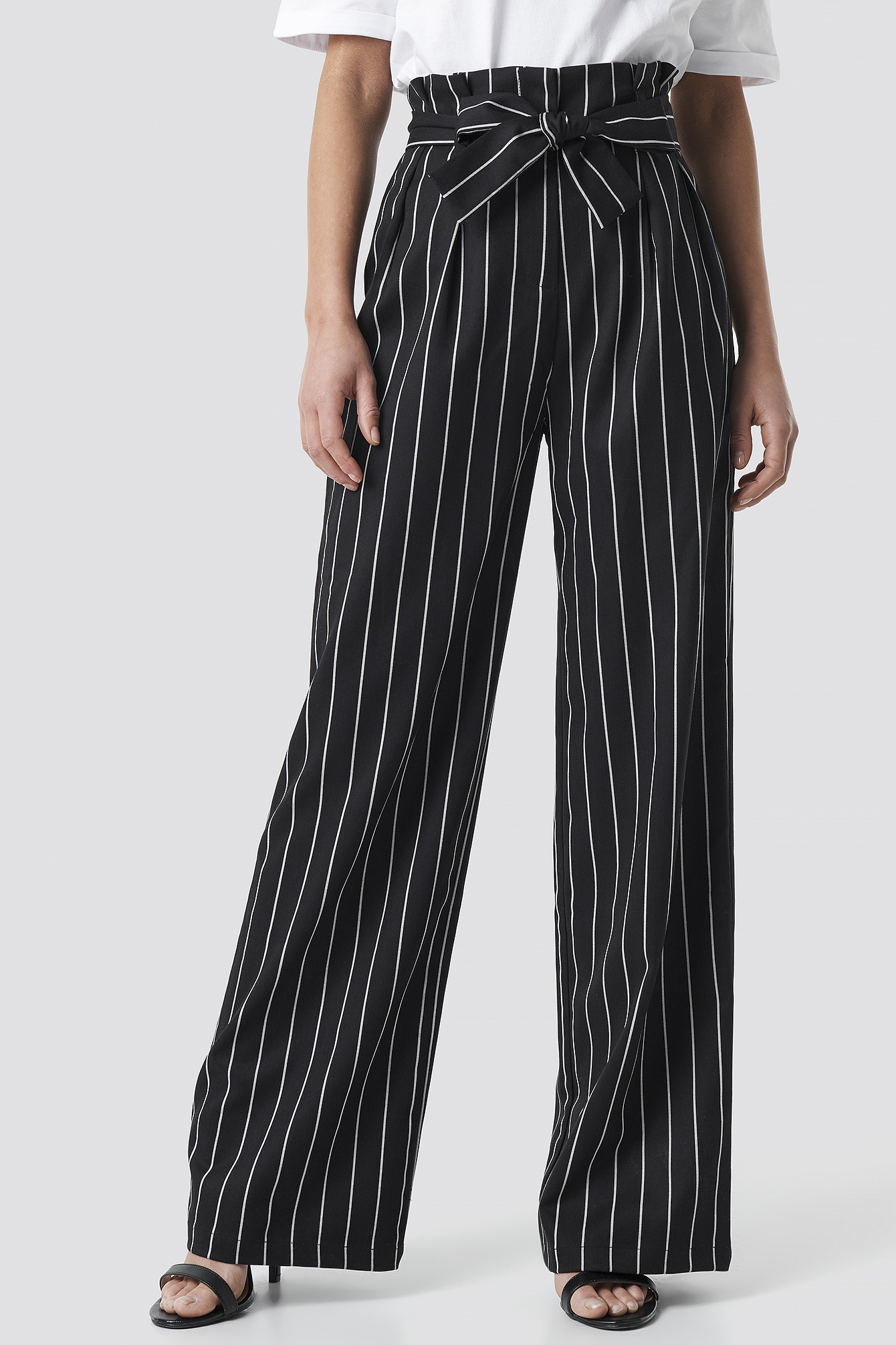 Striped Flare Pants Black | na-kd.com