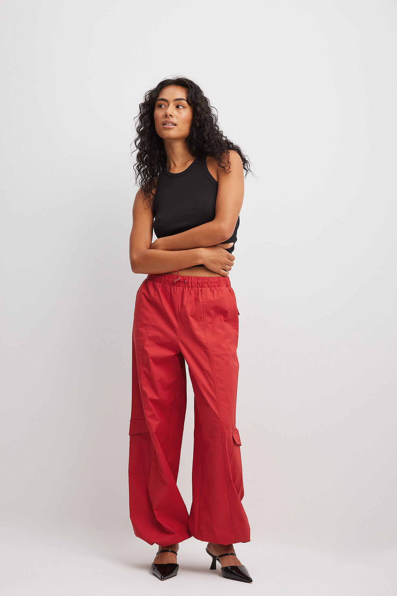 Women's High Waist Cargo Pants Ice Silk Cool Fabrics Baggy Slacks Straight  Leg Wide Leg Pants with Multi Pockets, #01 Red, XX-Large : :  Clothing, Shoes & Accessories