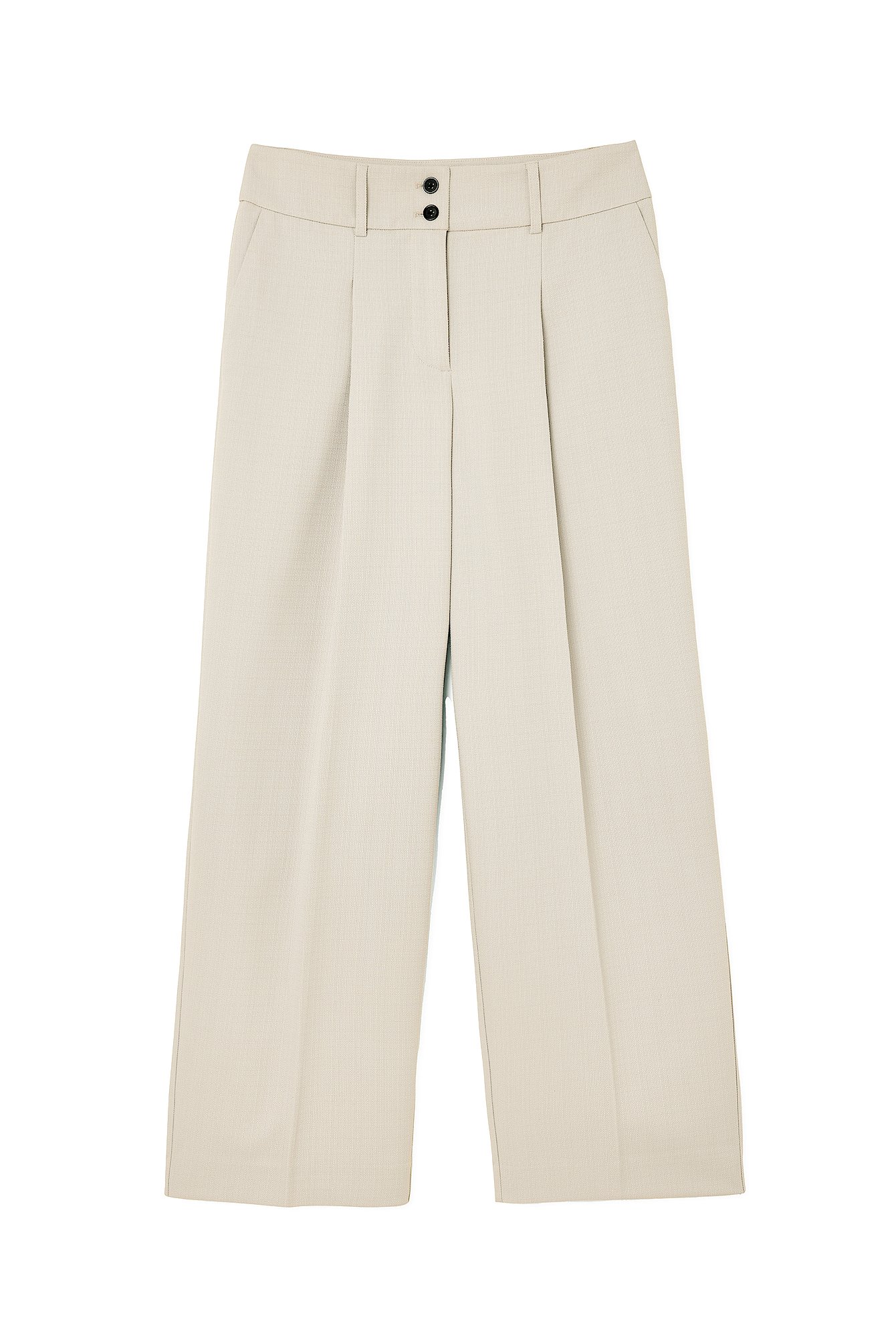 NA-KD Weite Hose mit mittelhoher Taille - Beige