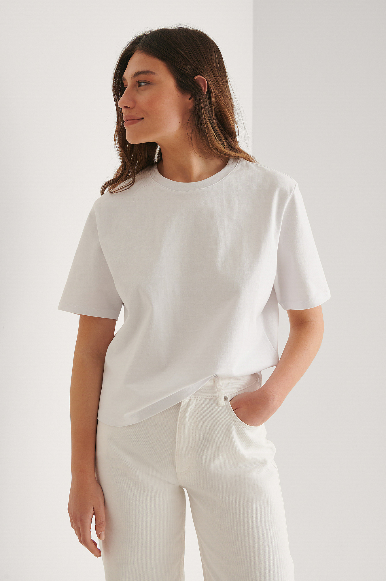 Organic Oversized Tee White | NA-KD