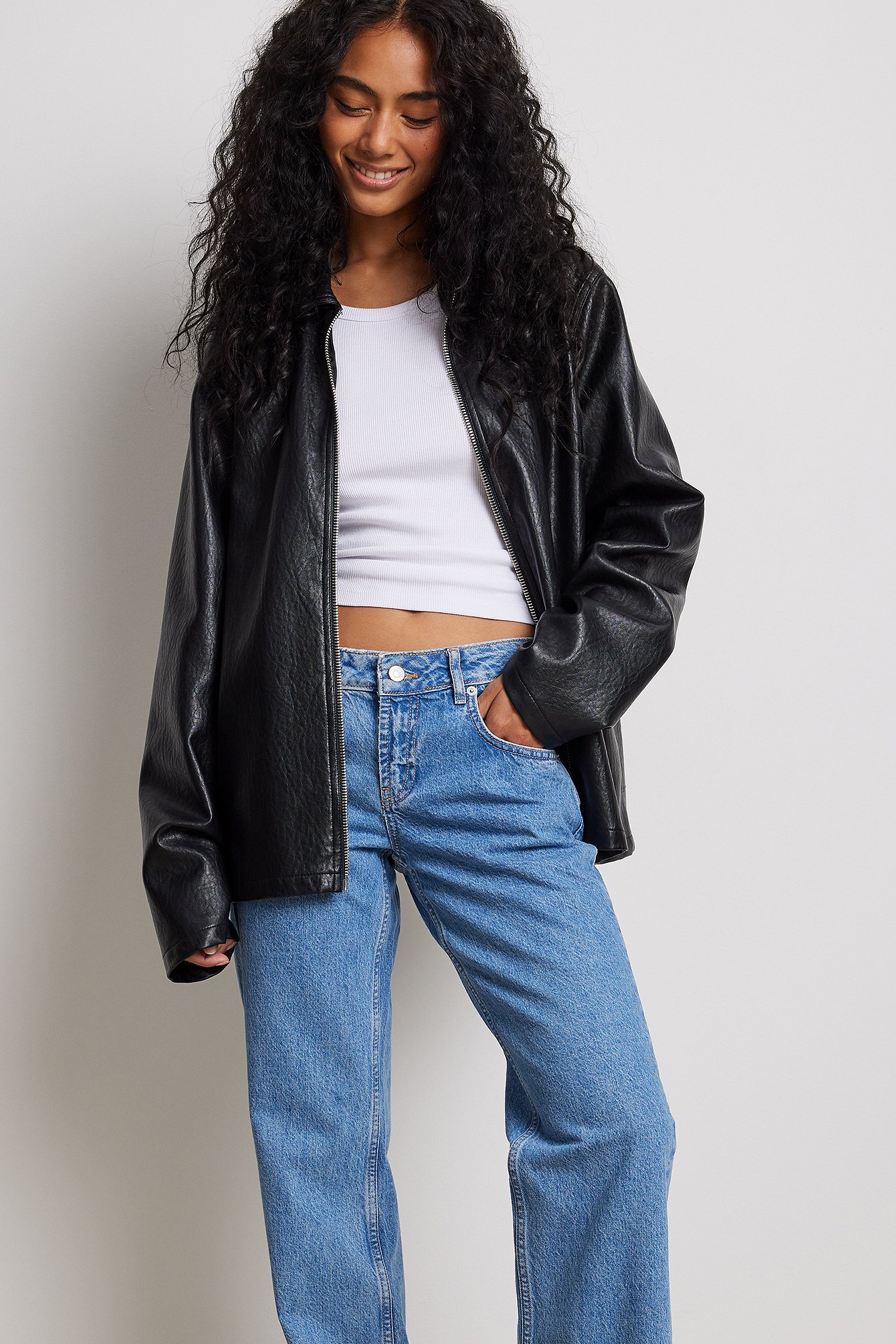 Low Waist Straight Denim Blue | na-kd.com