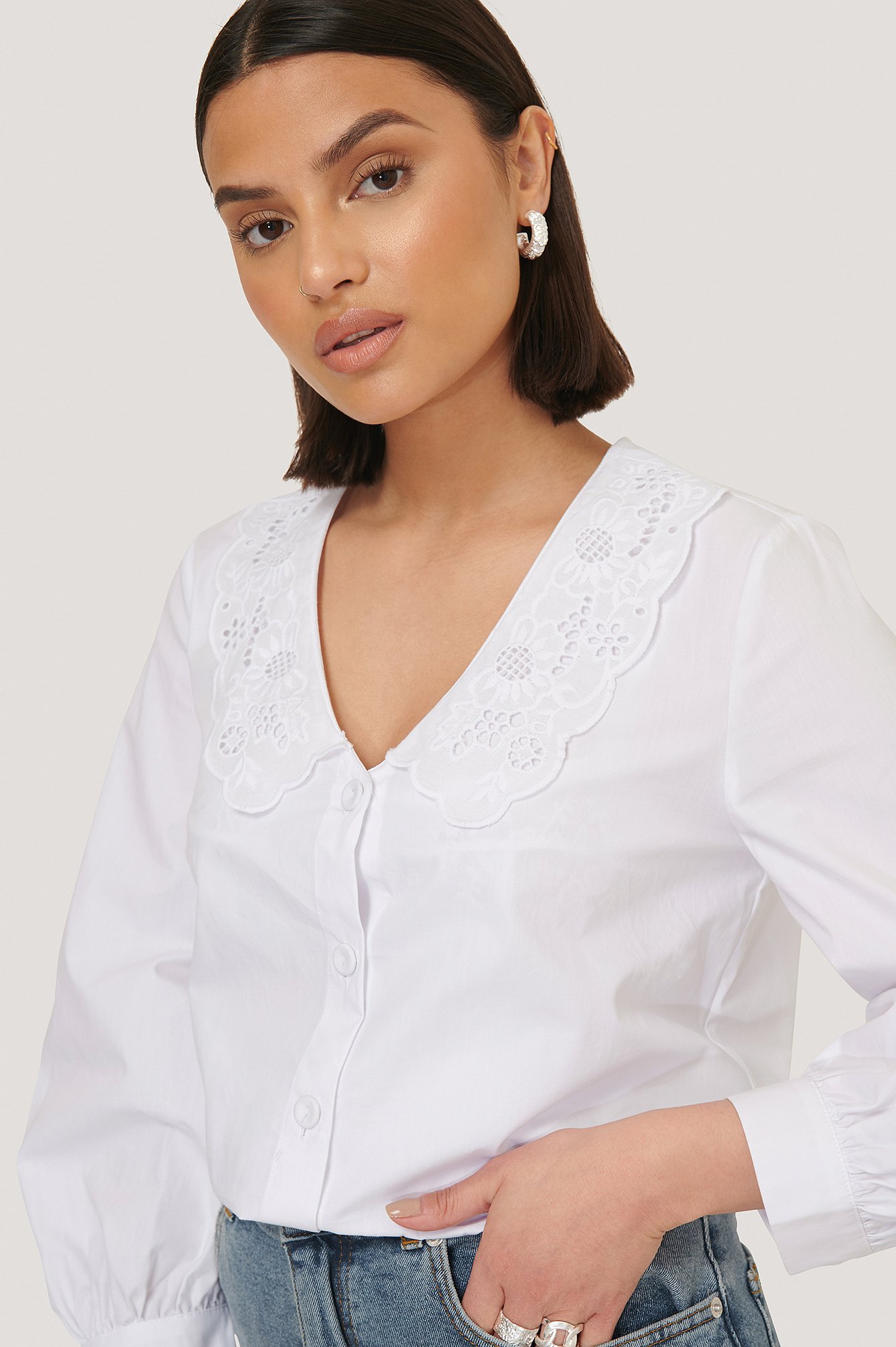 Bebe Blouse White Na Kd Com