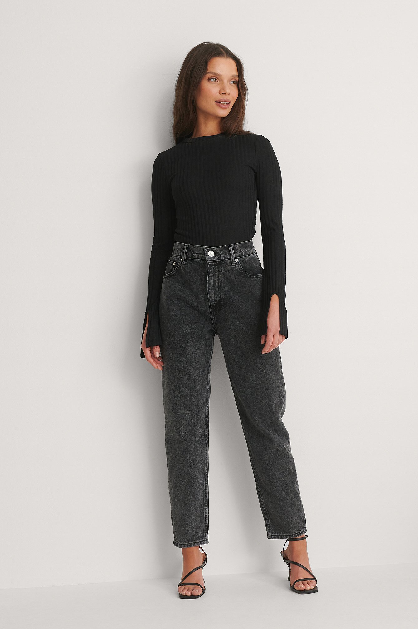 plain black mom jeans