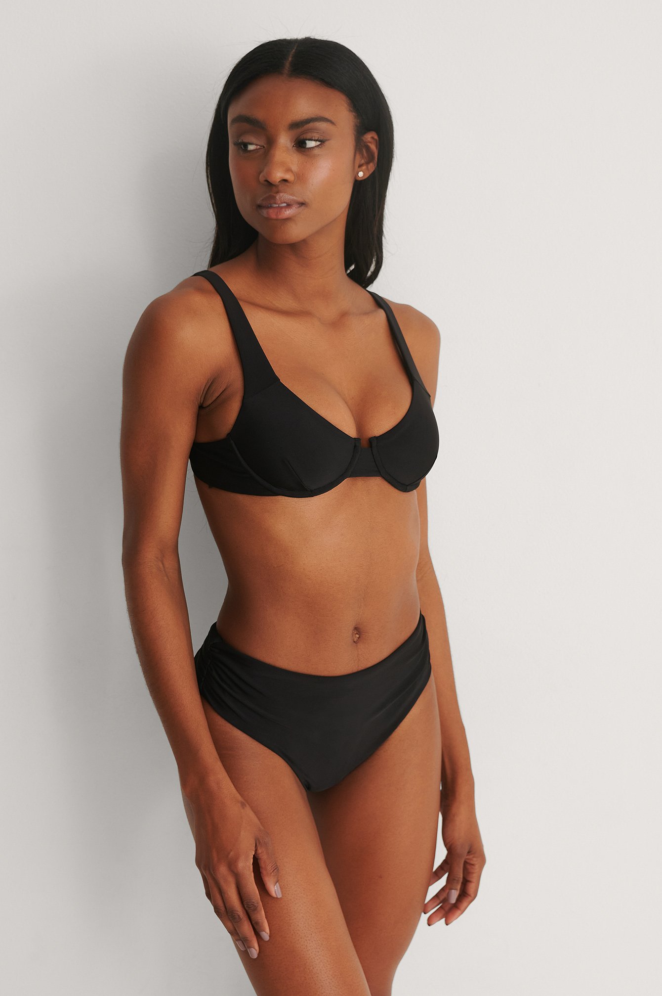 NA-KD under wired cupped bikini top in black